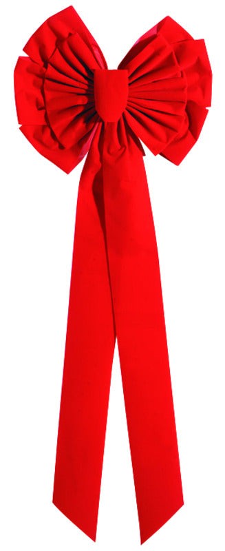 HOLIDAY TRIMS - Holiday Trims Red 13 Loop Christmas Bow 18 in. - Case of 12