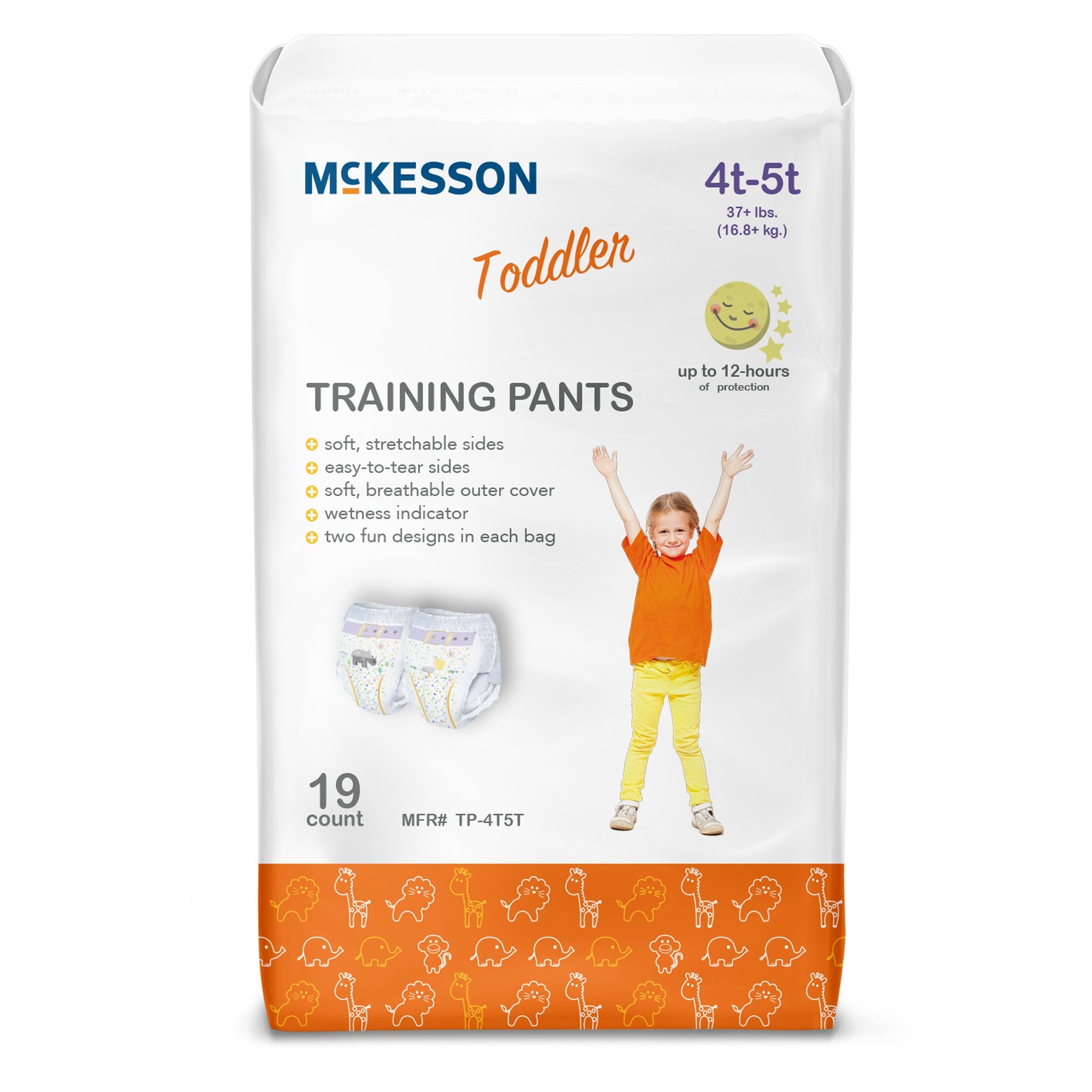 McKesson Brand - Unisex Toddler Training Pants McKesson Pull On with Tear Away Seams Size 4T to 5T Disposable Heavy Absorbency [1/BG]