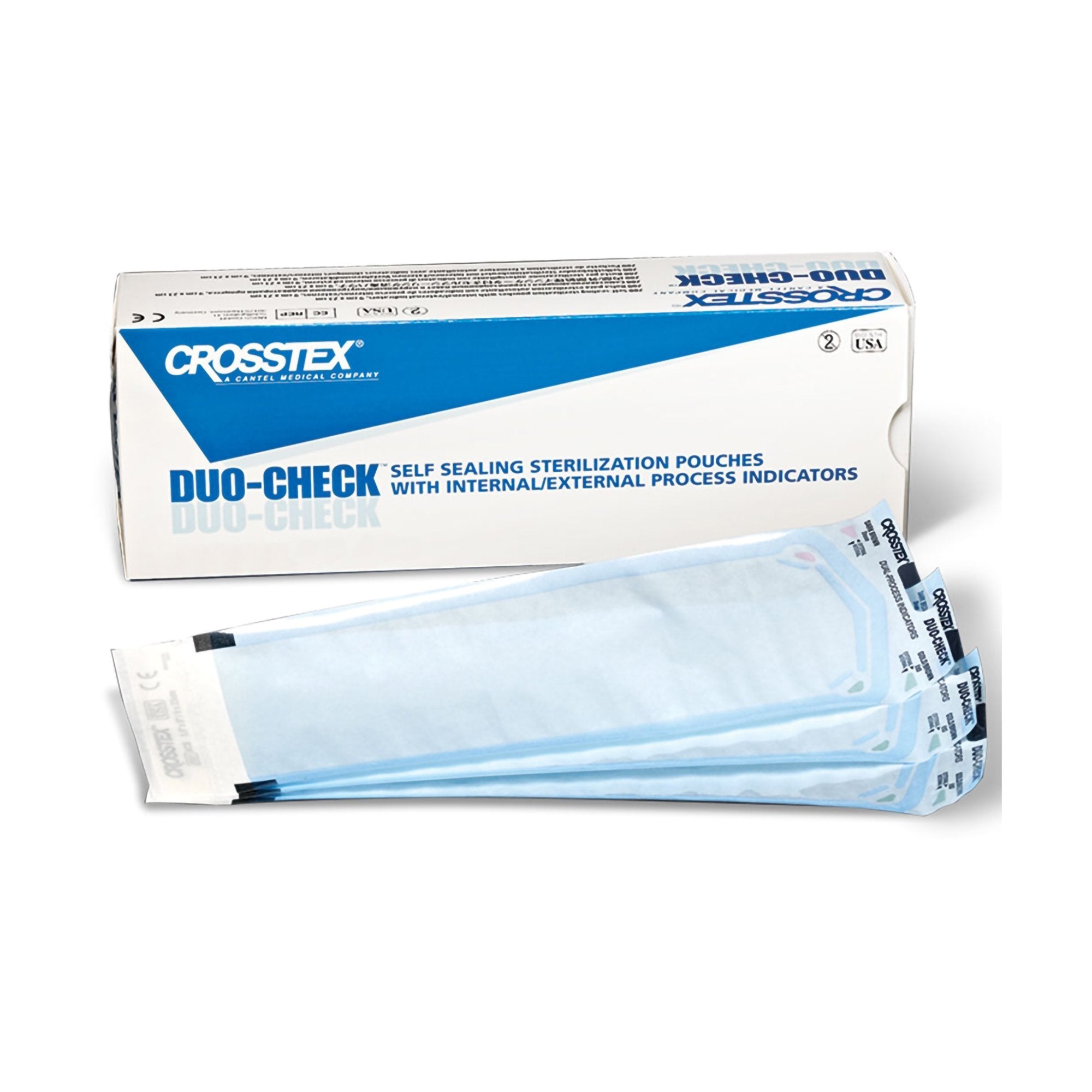 SPS Medical Supply - Sterilization Pouch Duo-Check® Ethylene Oxide (EO) Gas / Steam 5-1/4 X 10 Inch Transparent / Blue Self Seal Paper / Film [200/BX]