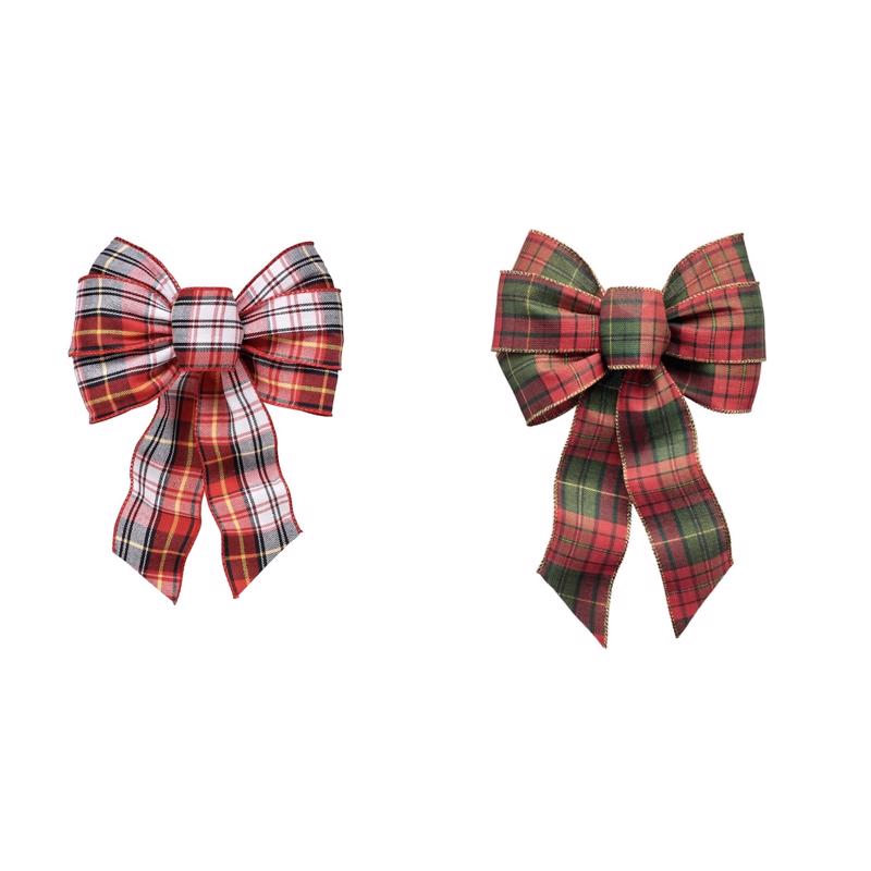 HOLIDAY TRIMS - Holiday Trims Assorted 7 Loop Christmas Bow 8.5 in. - Case of 12 [7936]