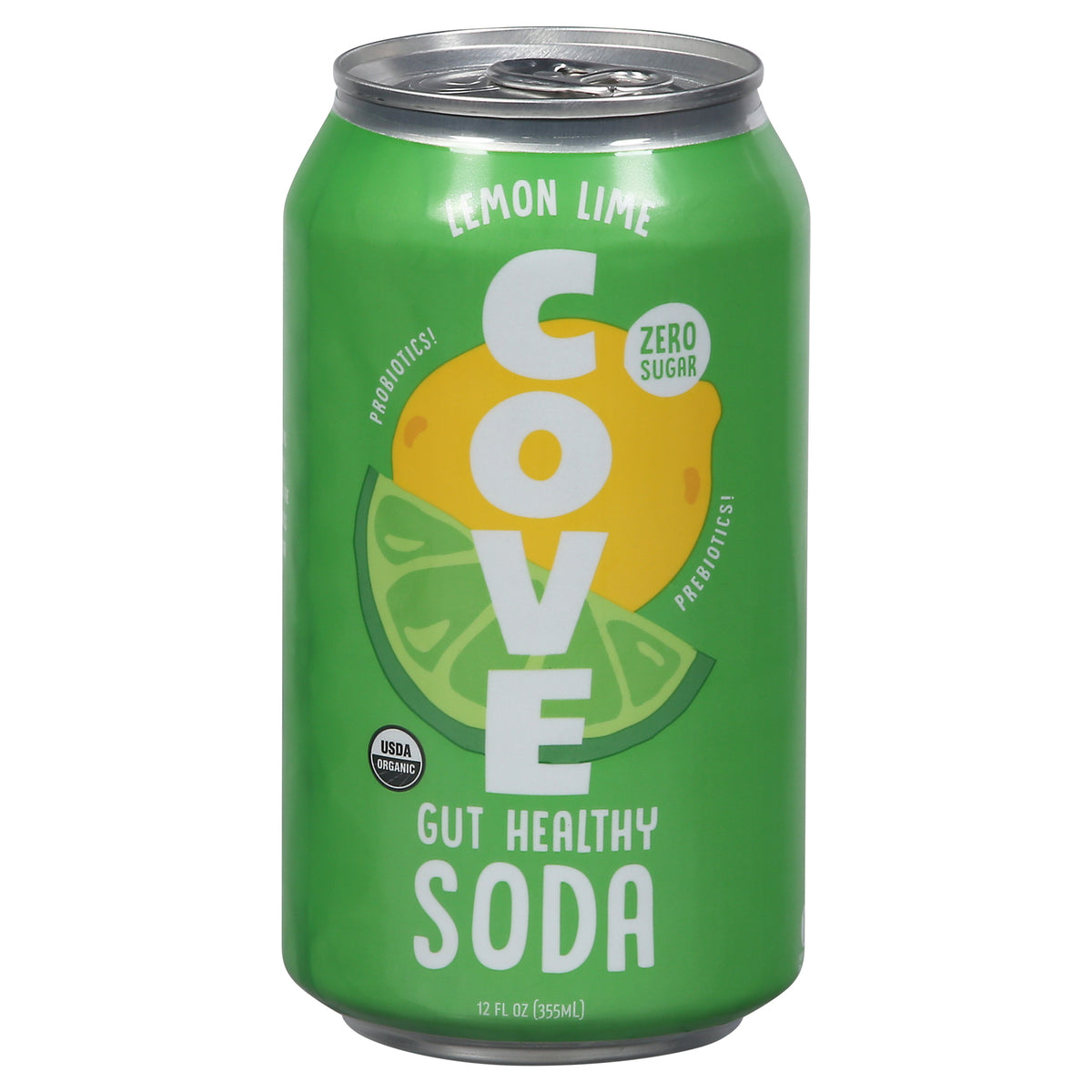 Cove Gut Healthy Lemon Lime Soda 12 fl oz - Case of 12