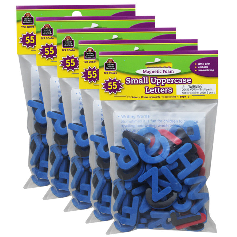 TEACHER CREATED RESOURCES - Magnetic Foam: Small Uppercase Letters, 55 Per Pack, 5 Packs