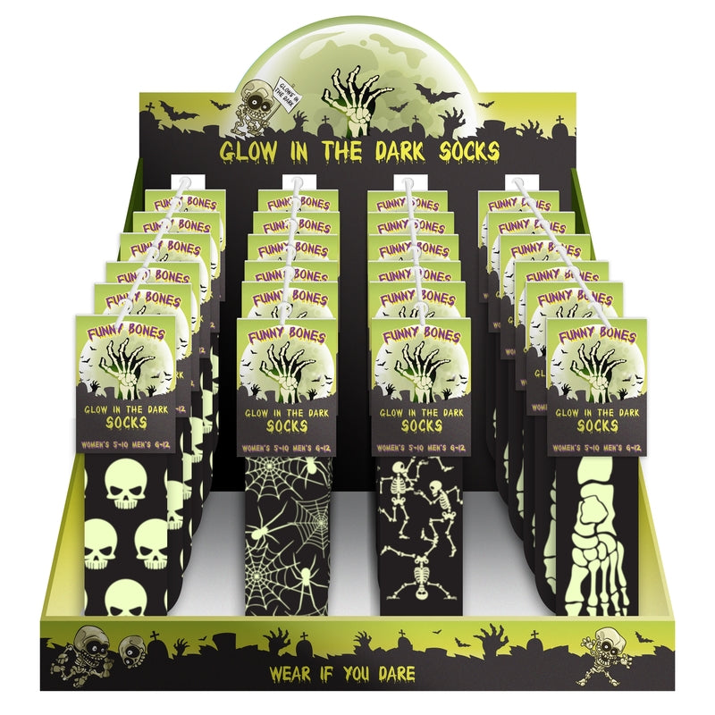 DM MERCHANDISING - DM Merchandising Glow-in- the- Dark Socks 1 pk - Case of 24