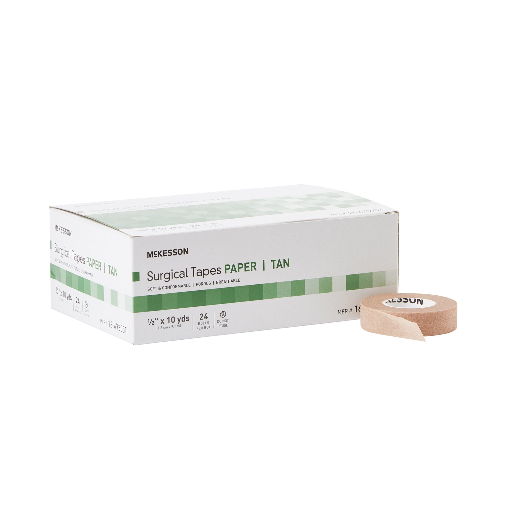 McKesson Brand - Medical Tape McKesson Tan 1/2 Inch X 10 Yard Paper NonSterile [24/BX]