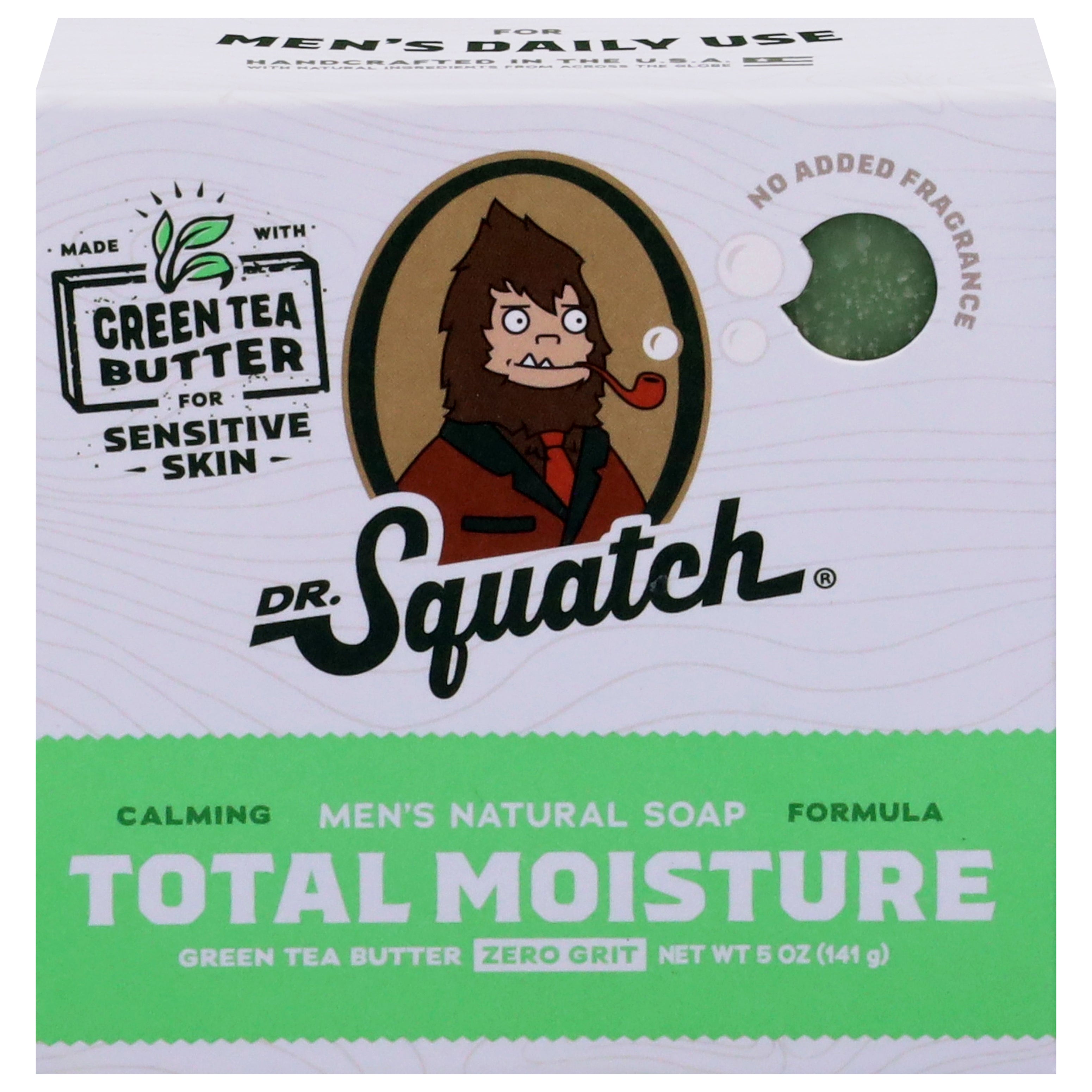 Dr. Squatch Men's Zero Grit Natural Green Tea Butter Soap 5 oz - Case of 1