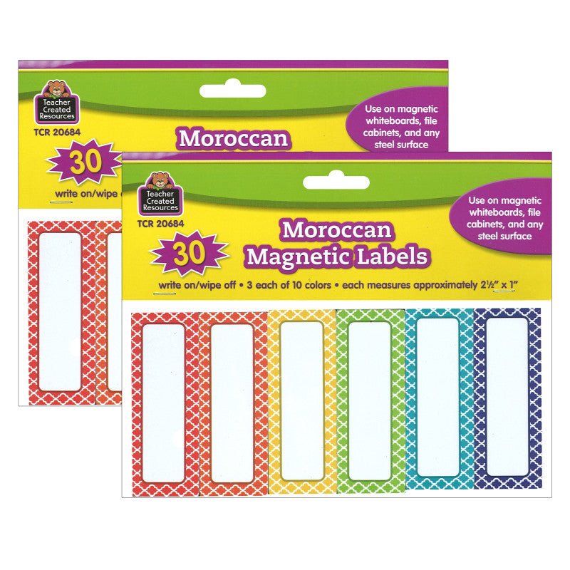 TEACHER CREATED RESOURCES - Moroccan Magnetic Labels, 30 Per Pack, 2 Packs