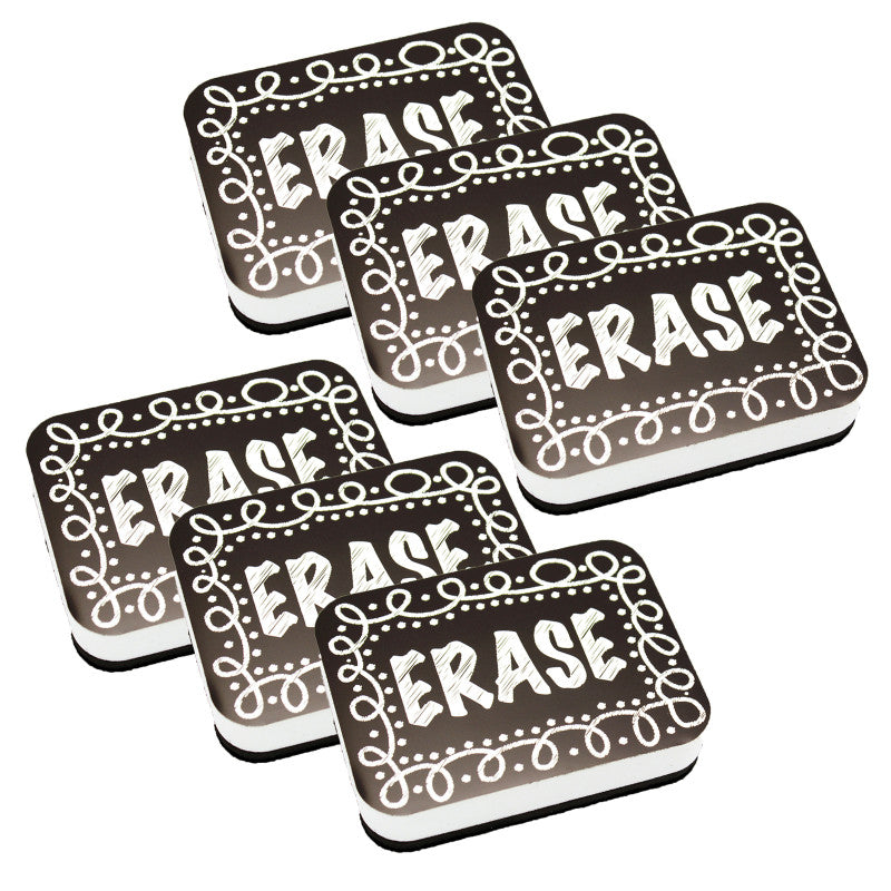 ASHLEY PRODUCTIONS - Magnetic Whiteboard Eraser, Chalk Loop, Pack of 6