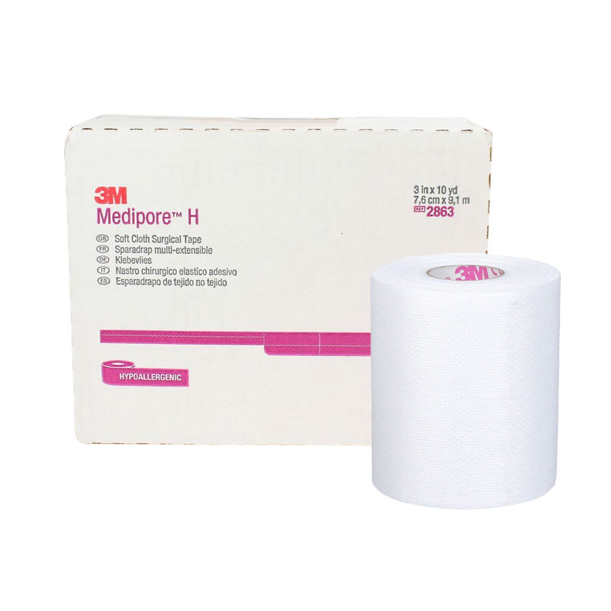 Solventum Corporation - Perforated Medical Tape 3M™ Medipore™ H White 3 Inch X 10 Yard Soft Cloth NonSterile [1/RL]