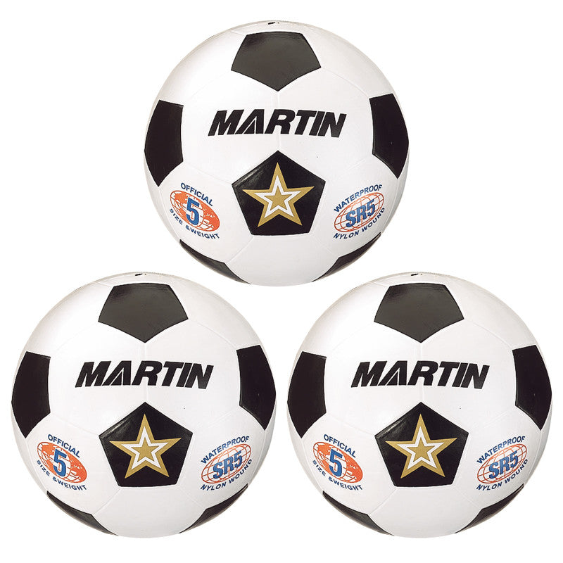 MARTIN SPORTS - Soccer Ball, Size 5, Pack of 3