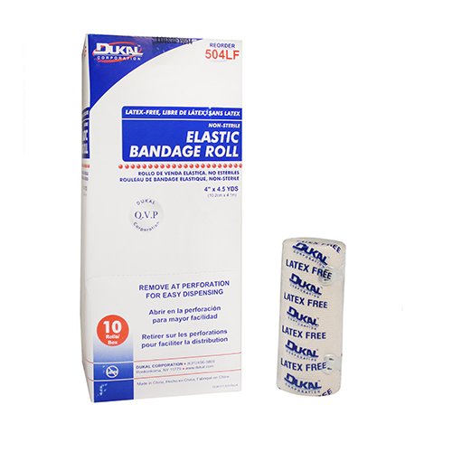 Dukal - Elastic Bandage Dukal™ 4 Inch X 4-1/2 Yard Clip Detached Closure Tan NonSterile Standard Compression [10/BX]