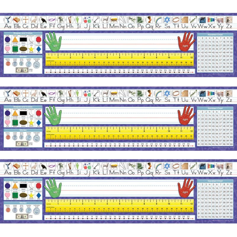 NORTH STAR TEACHER RESOURCES - Christian Primary Traditional Manuscript Desk Plates, 36 Per Pack, 3 Packs