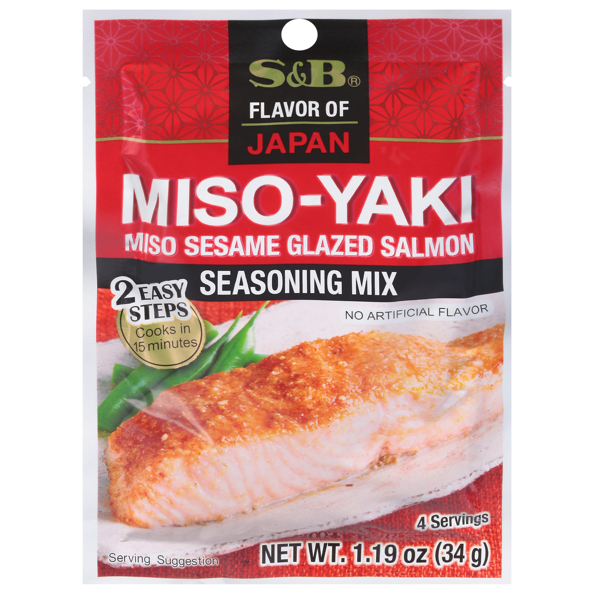 S&B Seasoning Mix Miso Sesame Glazed Salmon Miso-Yaki 1.19 oz - Case of 10