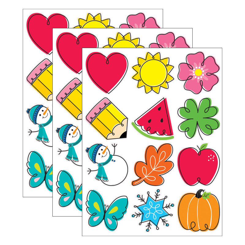 CREATIVE TEACHING PRESS - Seasonal Accents 10" Designer Cut-Outs, 12 Per Pack, 3 Packs