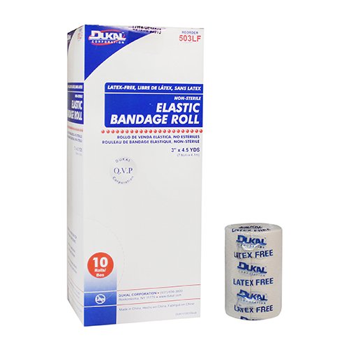 Dukal - Elastic Bandage Dukal™ 3 Inch X 4-1/2 Yard Clip Detached Closure Tan NonSterile Standard Compression [10/BX]