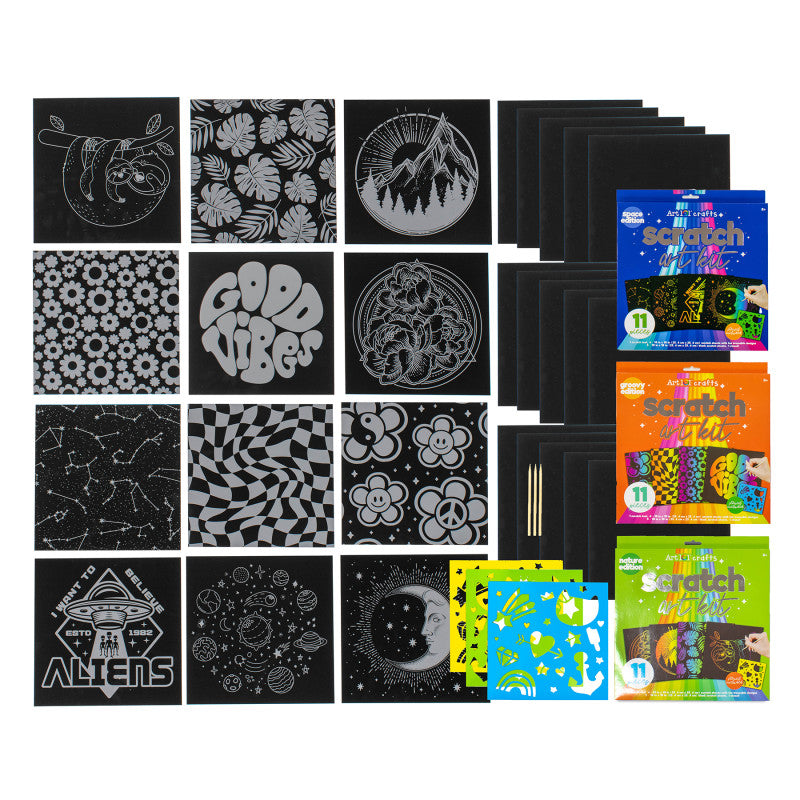 ART 101 - Scratch Art Kit 3-Pack