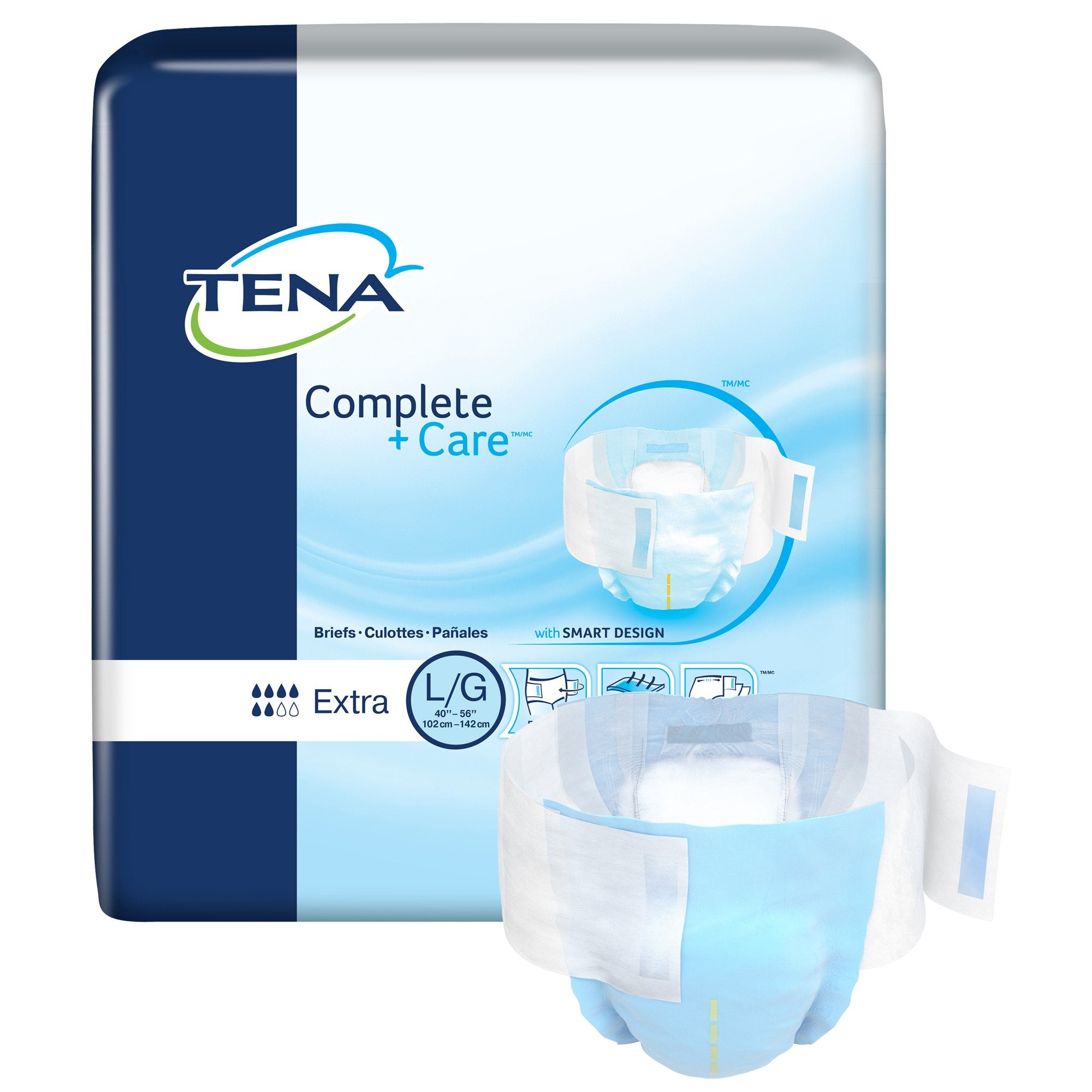 Essity HMS North America Inc - Unisex Adult Incontinence Brief TENA® Complete + Care™ Large Disposable Moderate Absorbency [24/BG]