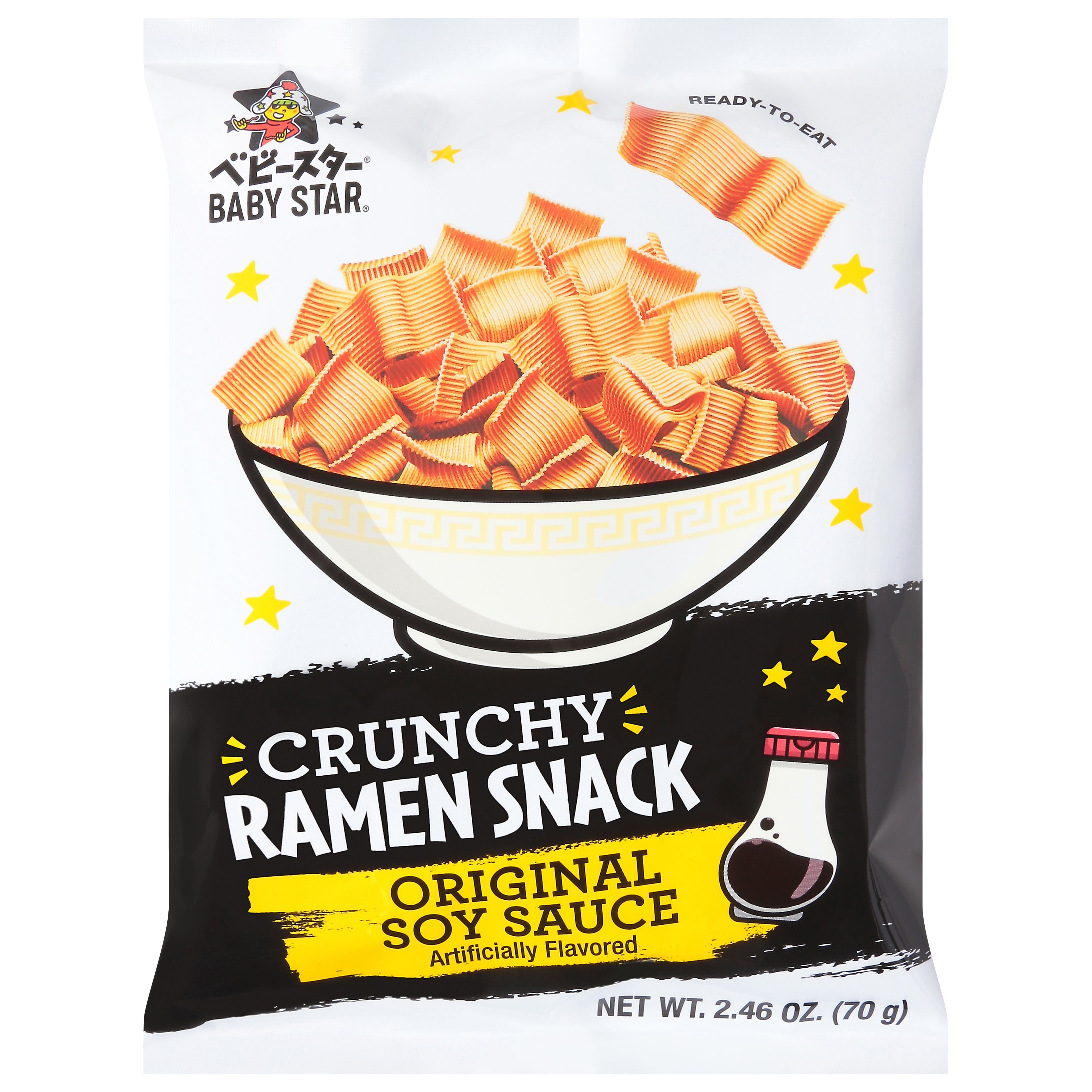 Baby Star Crunchy Original Soy Sauce Ramen Snack 2.46 oz - Case of 6