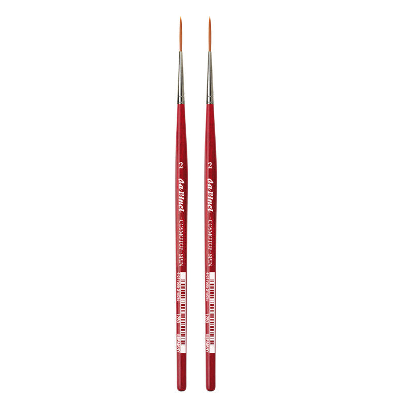 COSMOTOP-SPIN Rigger Brush, Synthetic, Acrylic & Watercolor, Pointed Liner, Series 5880, Size 2, Pack of 2