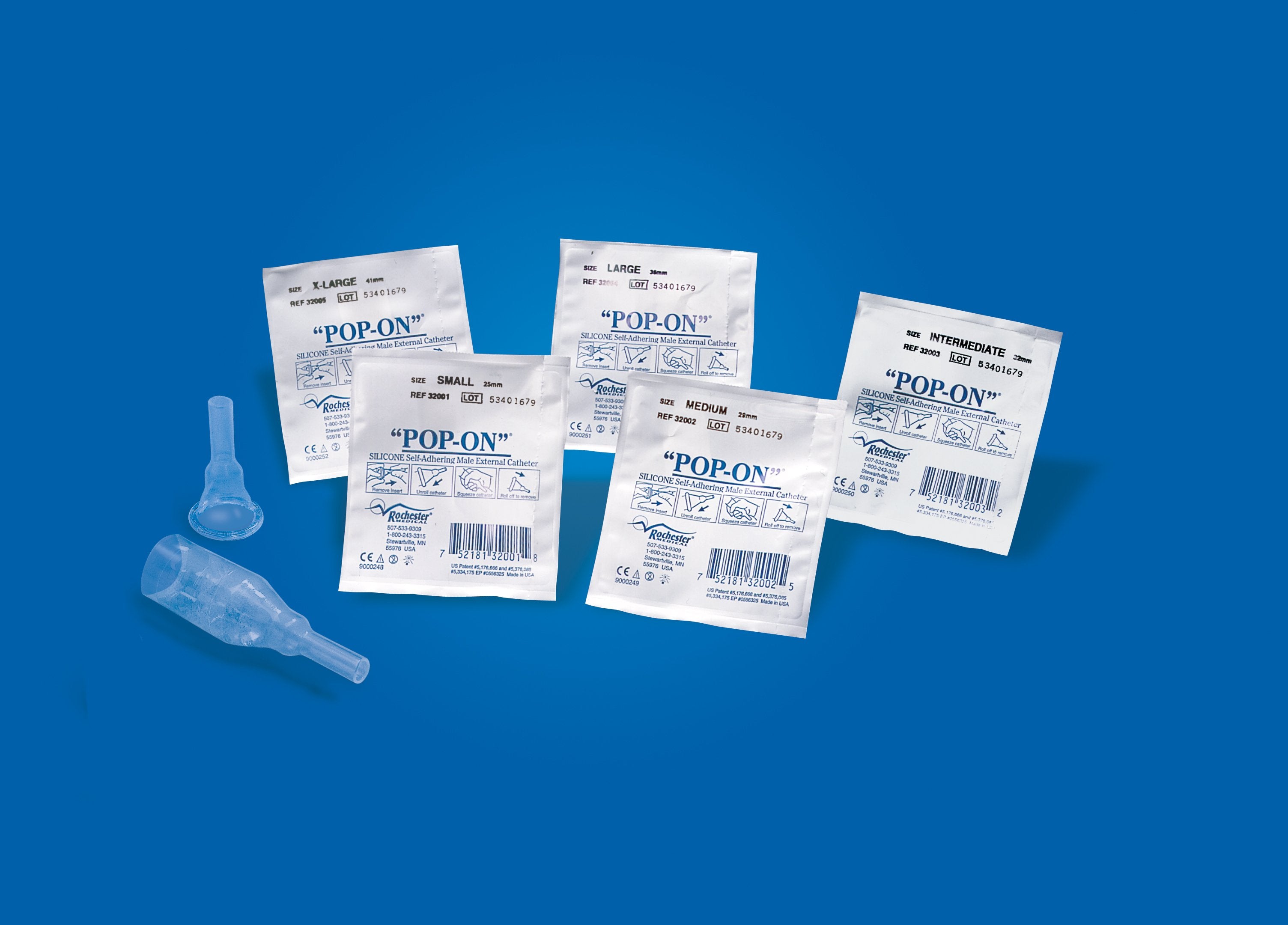 Bard - Male External Catheter Pop-On® Self-Adhesive Strip Silicone Small [100/BX]