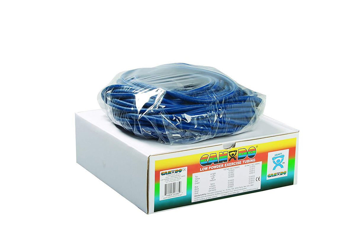 Fabrication Enterprises - Exercise Resistance Tubing CanDo® Low Powder Blue 100 Foot Length Heavy Resistance [1/EA]