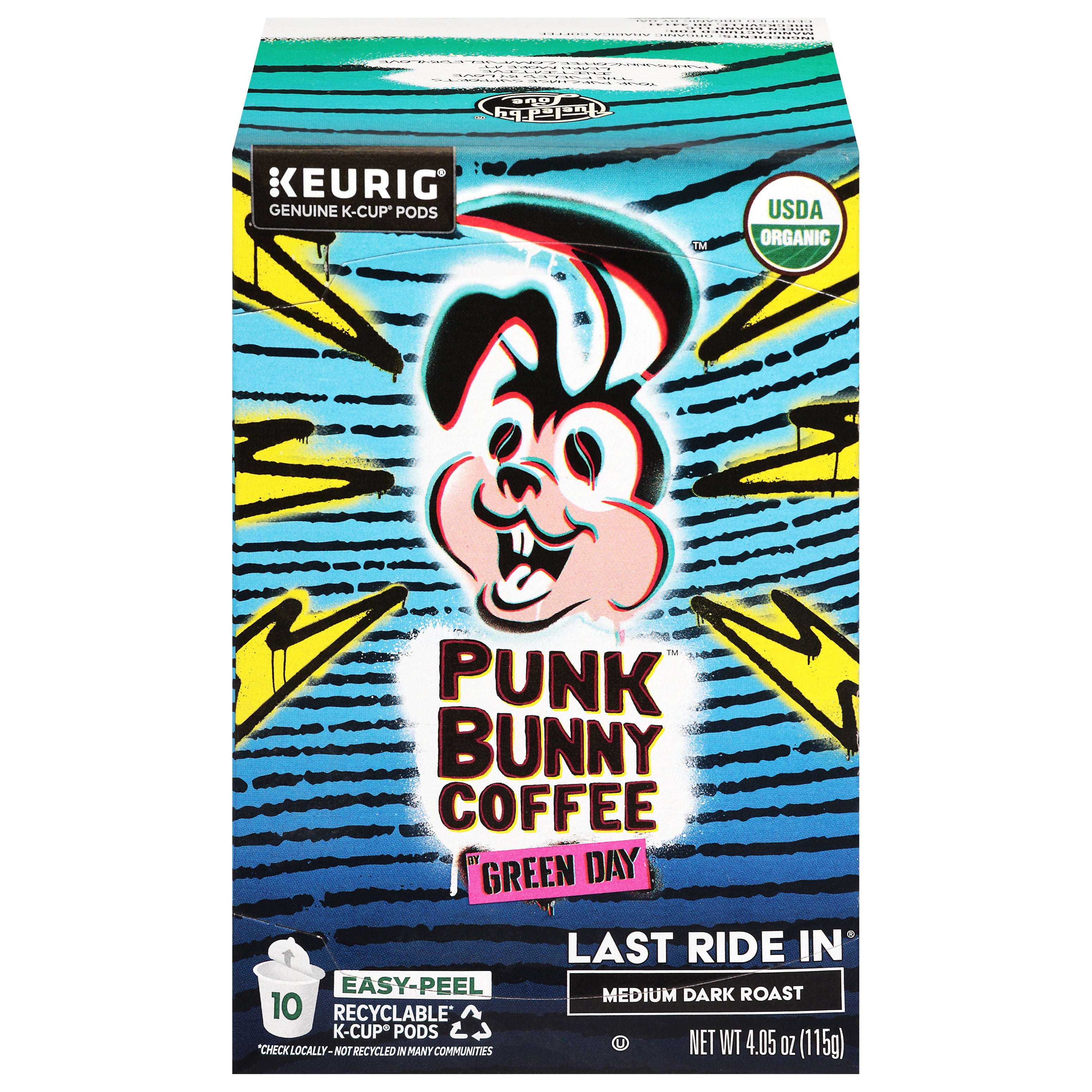 Punk Bunny Coffee Medium Dark Roast Last Ride In Coffee 10 K-Cup Pods - Case of 6