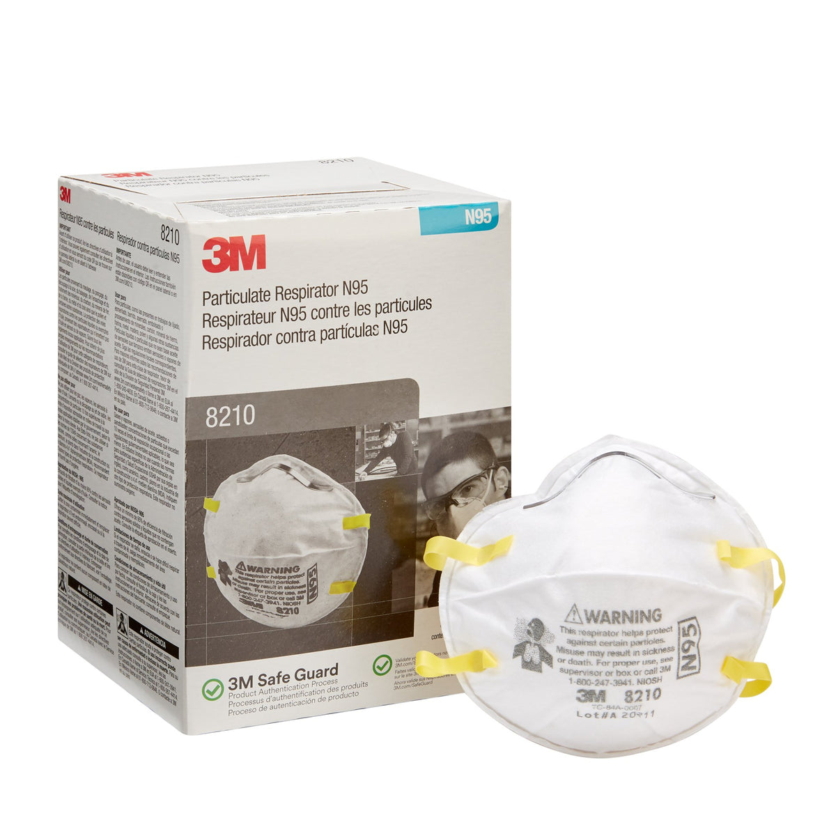 3M Company - Particulate Respirator Mask 3M™ Industrial N95 Not Rated Elastic Strap One Size Fits Most [20/BX]