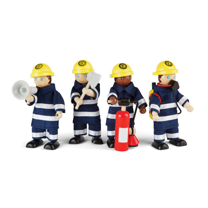 BIGJIGS TOYS - Firefighters Figurines, Set of 4