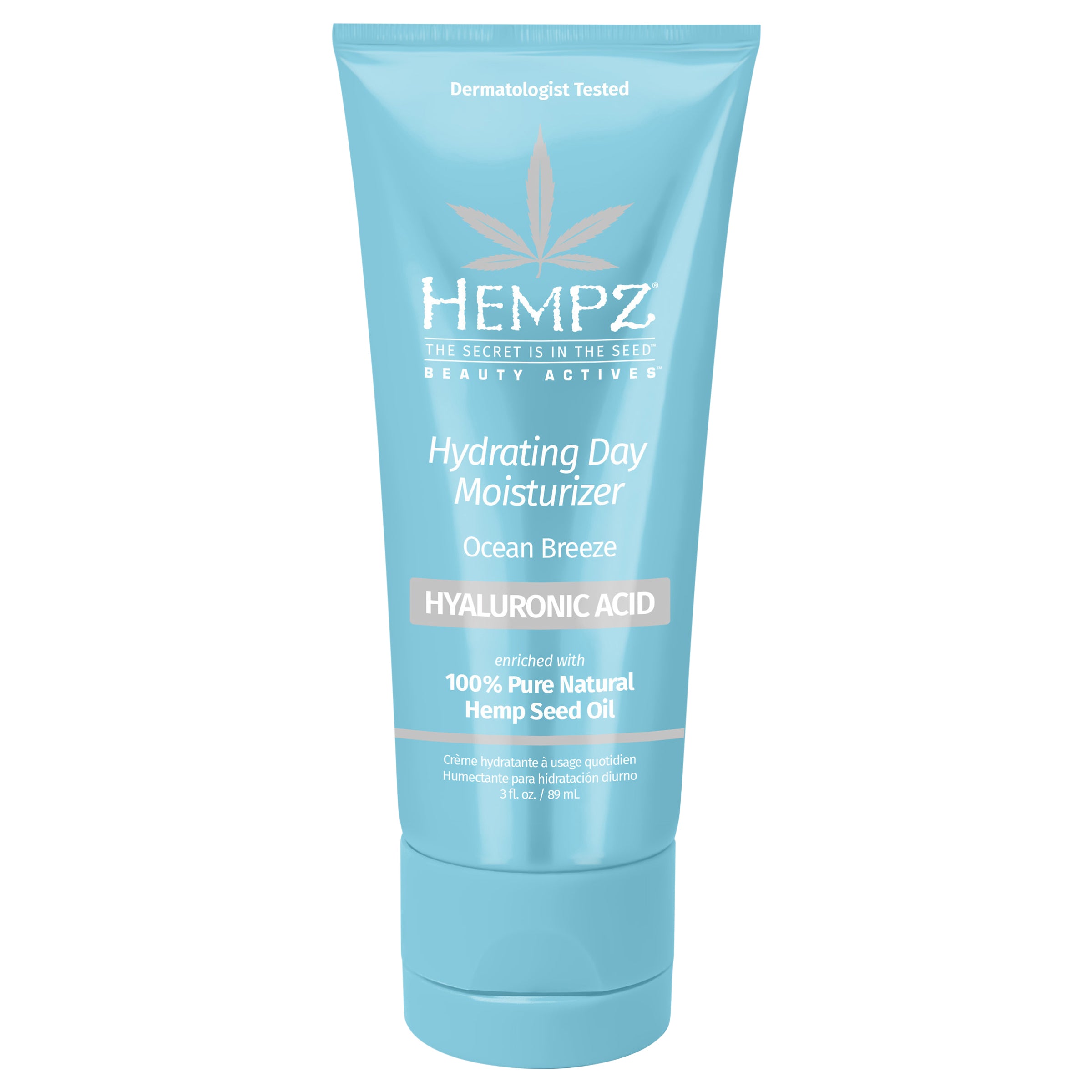 Hempz Beauty Actives Ocean Breeze Hydrating Day Facial Moisturizer with Hyaluronic Acid - Case of 1