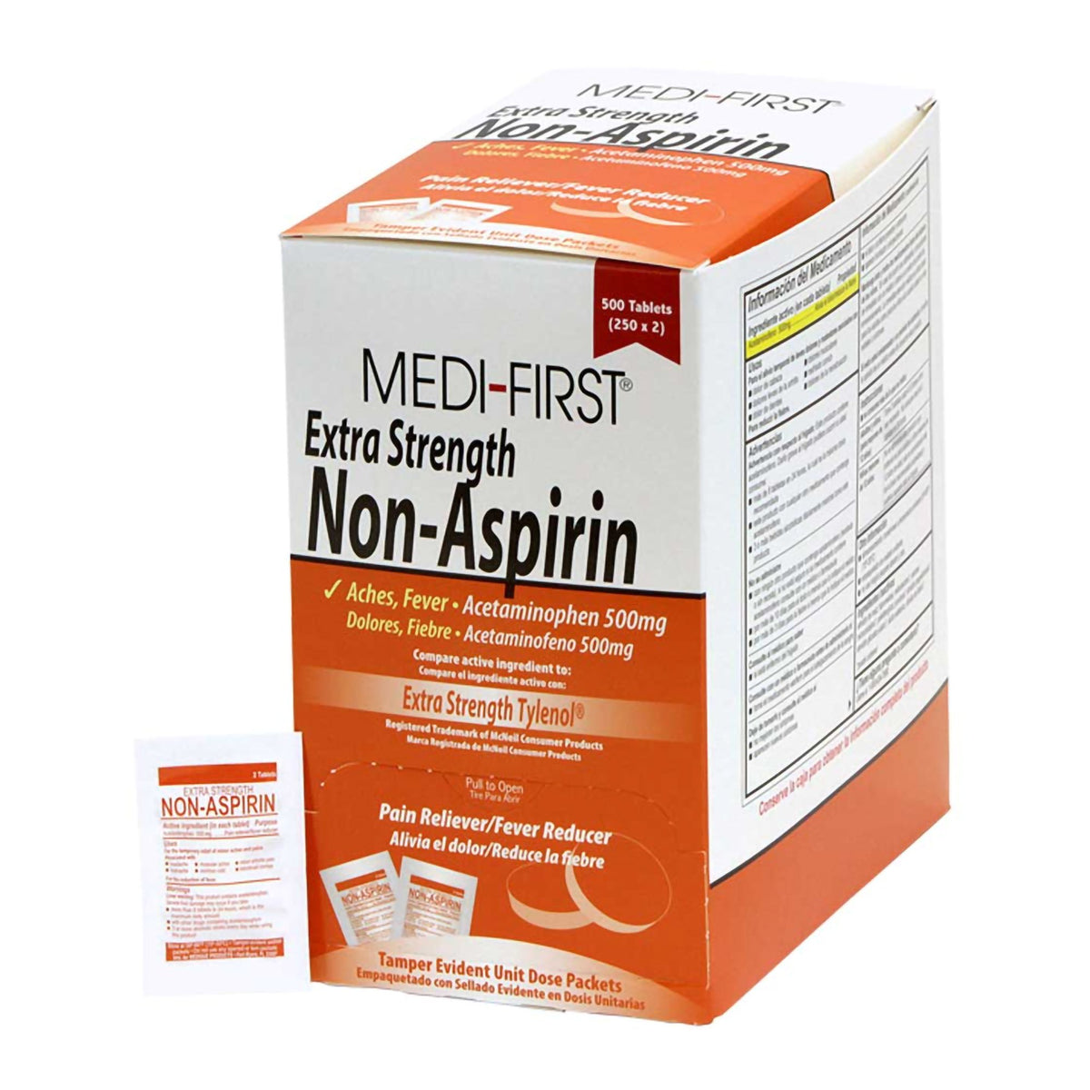 Medique Products - Pain Relief Medi-First® 500 mg Strength Acetaminophen Tablet 250 per Box [500/BX]