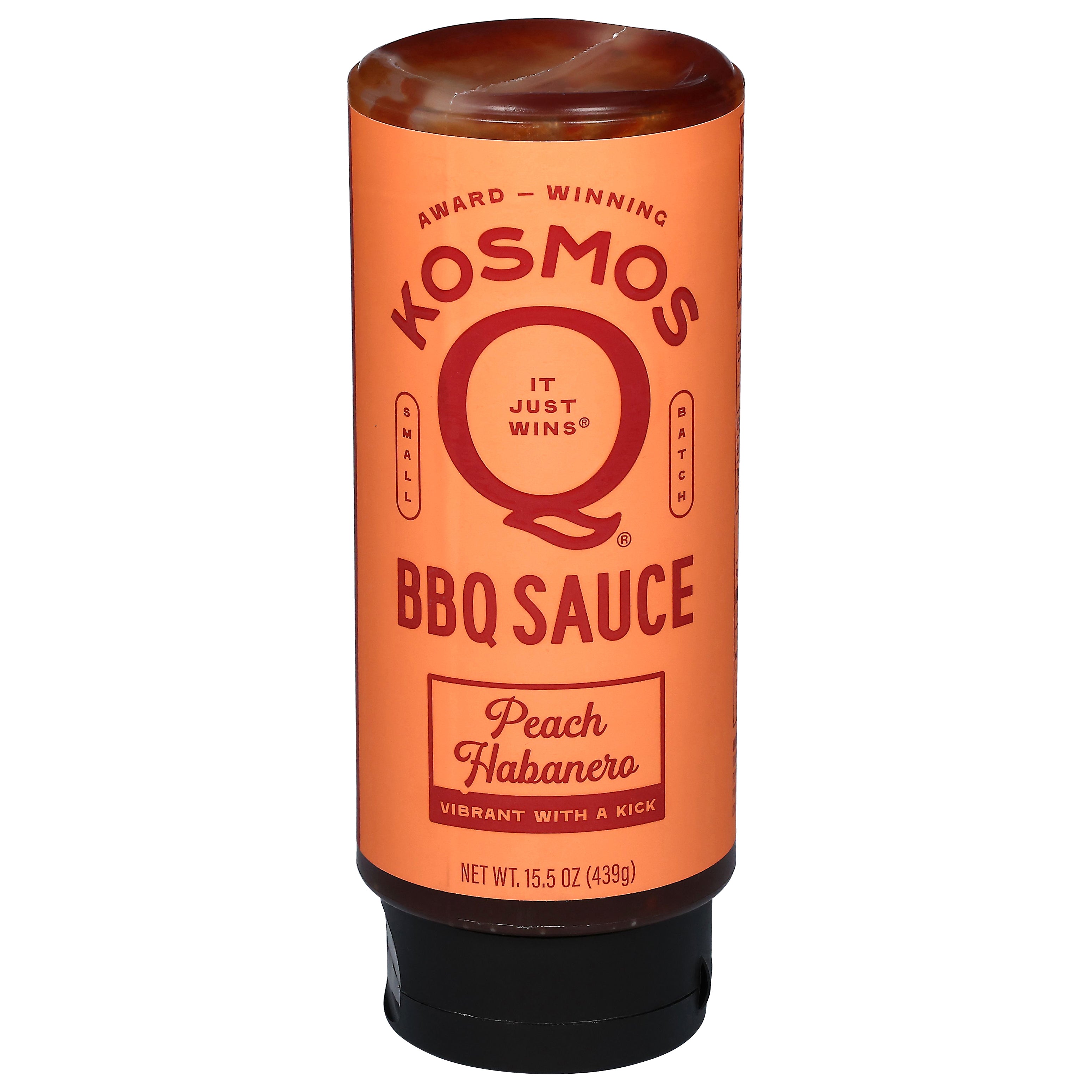 Kosmos Q Peach Habanero BBQ Sauce 15.5 oz - Case of 6