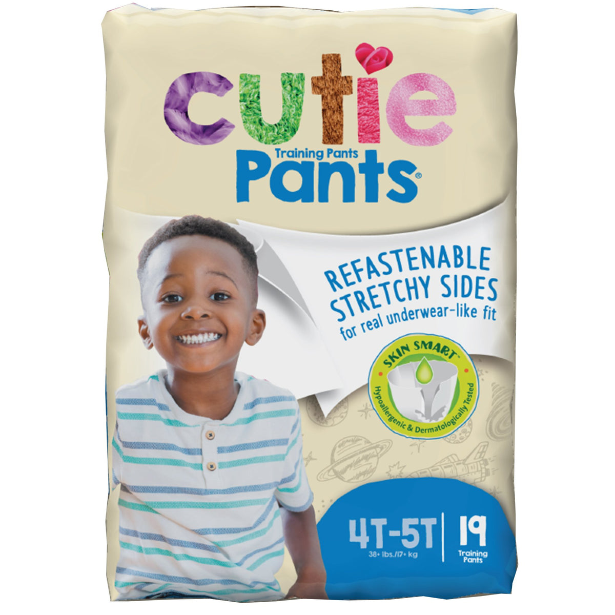 First Quality - Male Toddler Training Pants Cutie Pants® Size 4T to 5T Disposable Heavy Absorbency [19/BG]