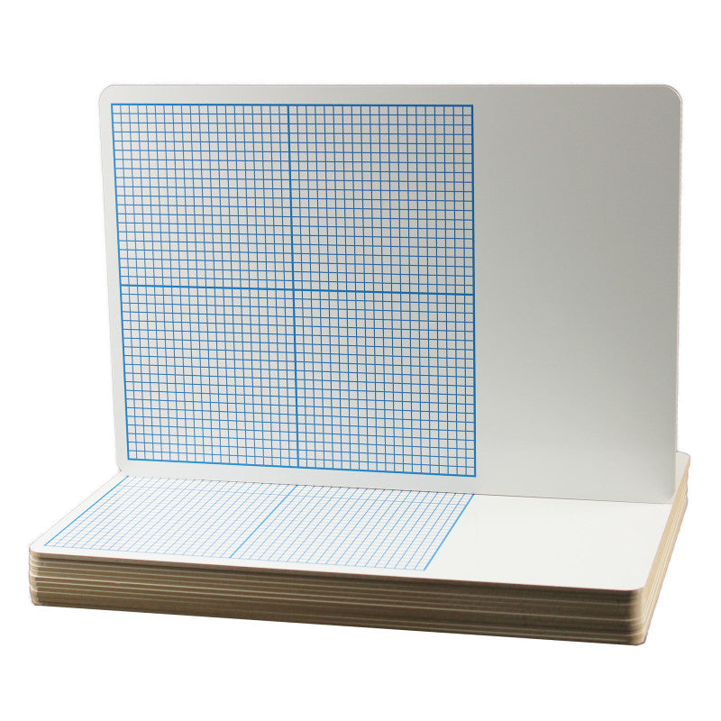 FLIPSIDE PRODUCTS - 1/4" Graph Dry Erase Board, 11" x 16", Pack of 12