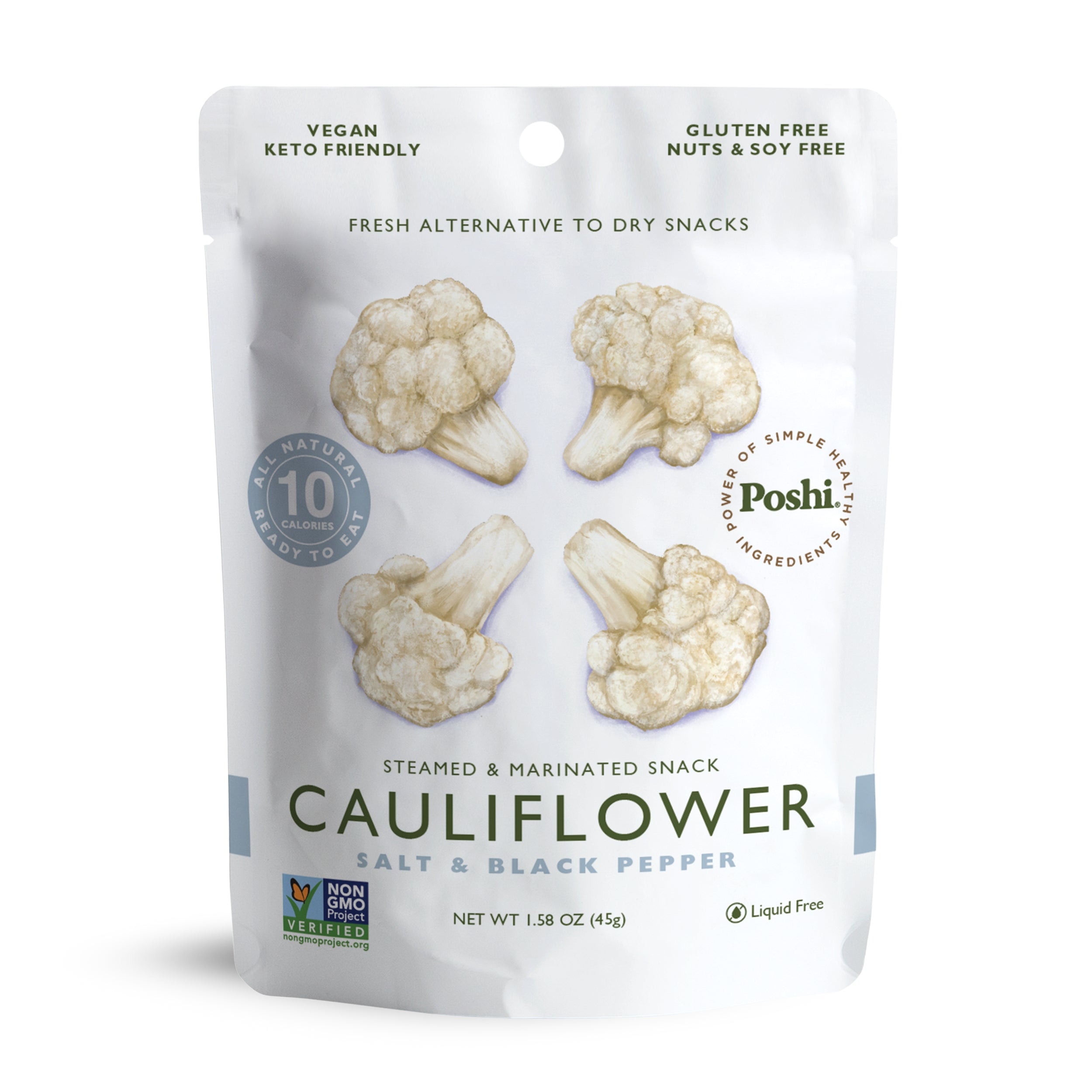 Poshi - Cauliflower Salt Black Pepper - Case Of 10-1.58 Oz