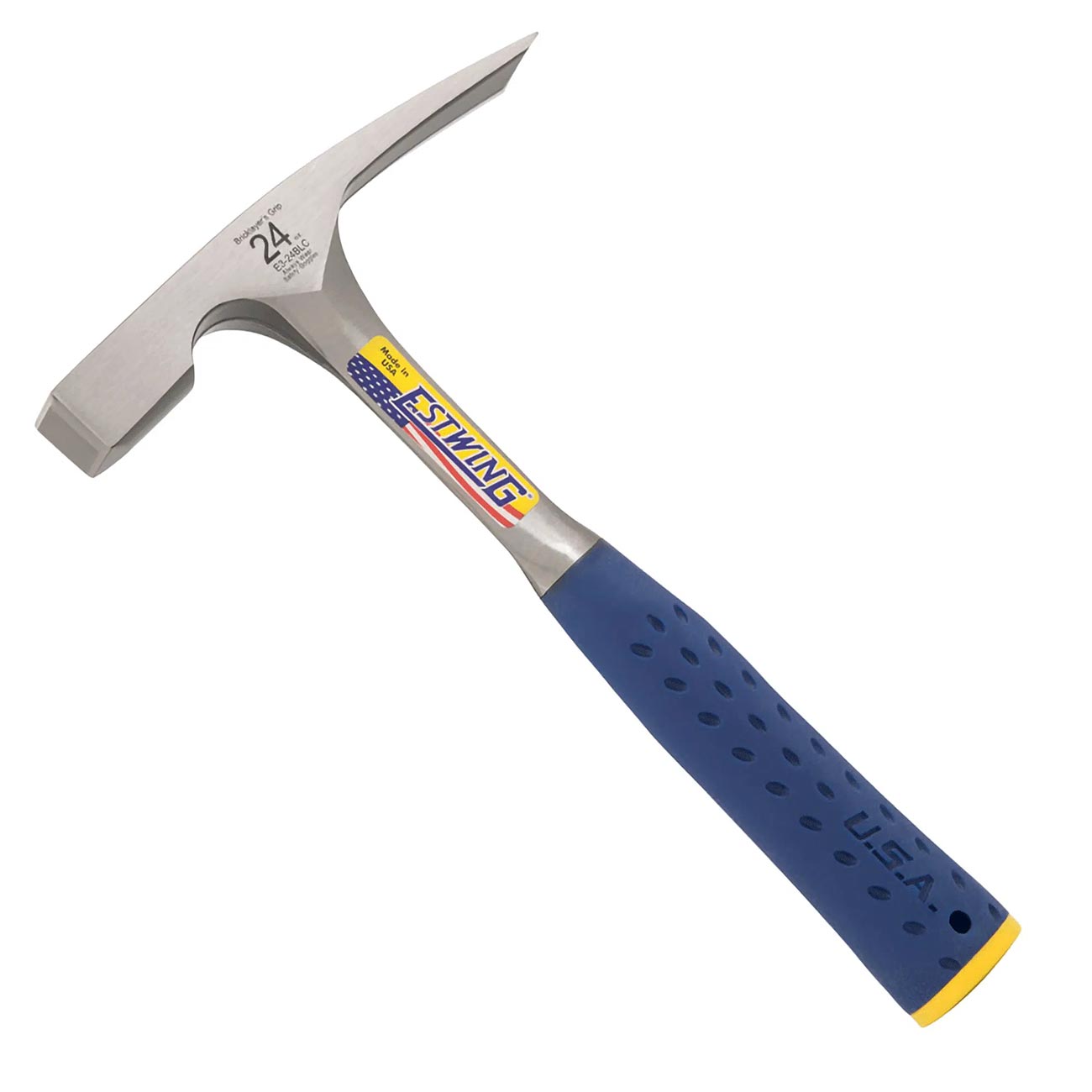 Estwing 24 oz. Bricklayer / Mason‚Äôs Smooth Face Hammer - Blue Shock Reduction Grip