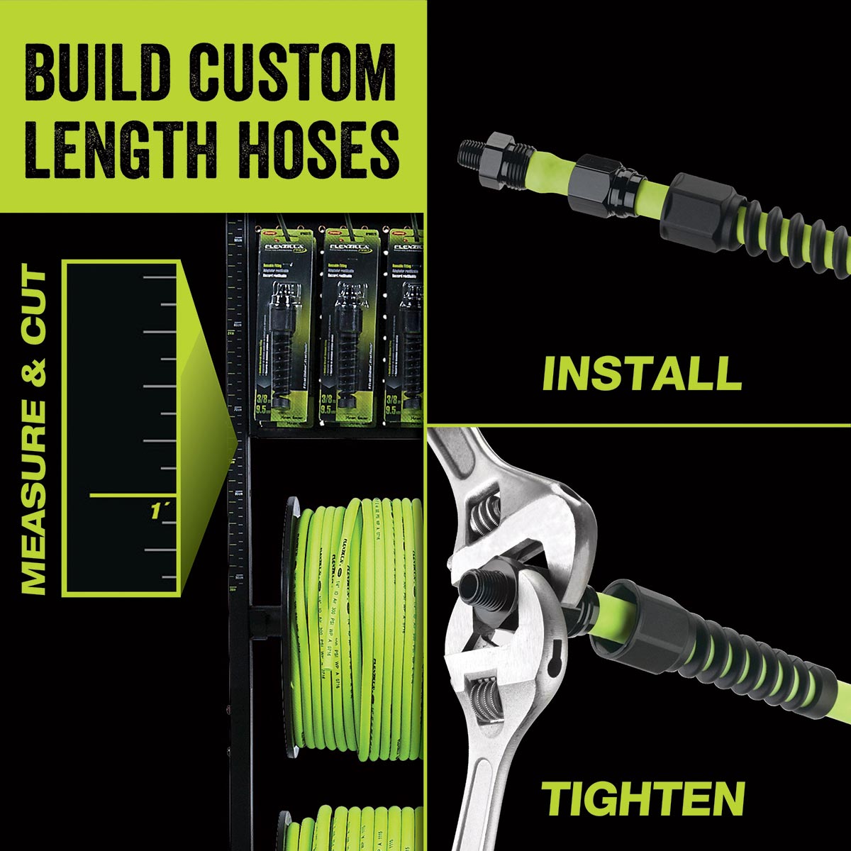 Flexzilla Heavy Duty Lightweight Air Hose 1/4" x 100' with ColorConnex Coupler and Plug - (Red) Ty