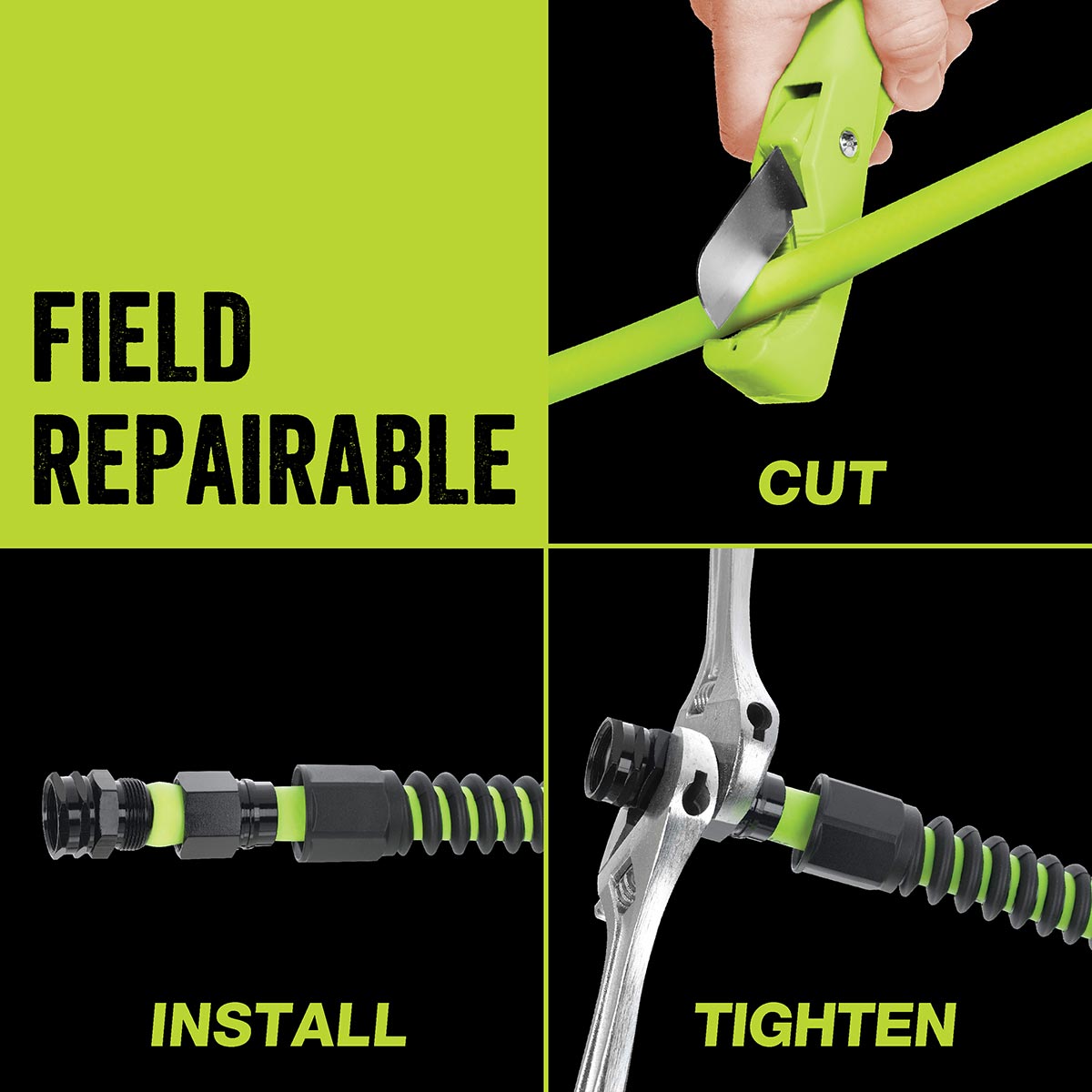 Flexzilla¬Æ Pro Water Hose 5/8" x 50' 3/4" - 11 1/2 GHT Fittings ZillaGreen¬Æ