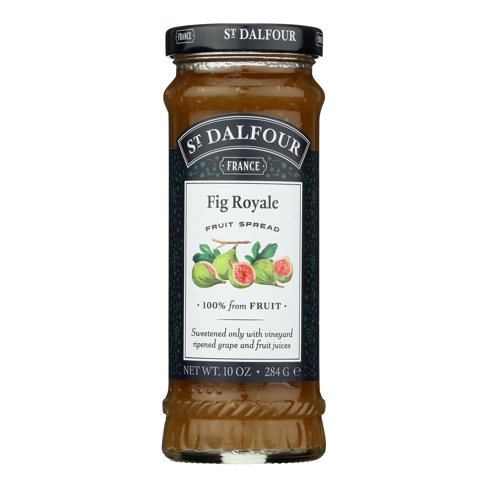 St Dalfour Fruit Spread - Deluxe - 100 Percent Fruit - Royal Fig - 10 oz - Case of 6