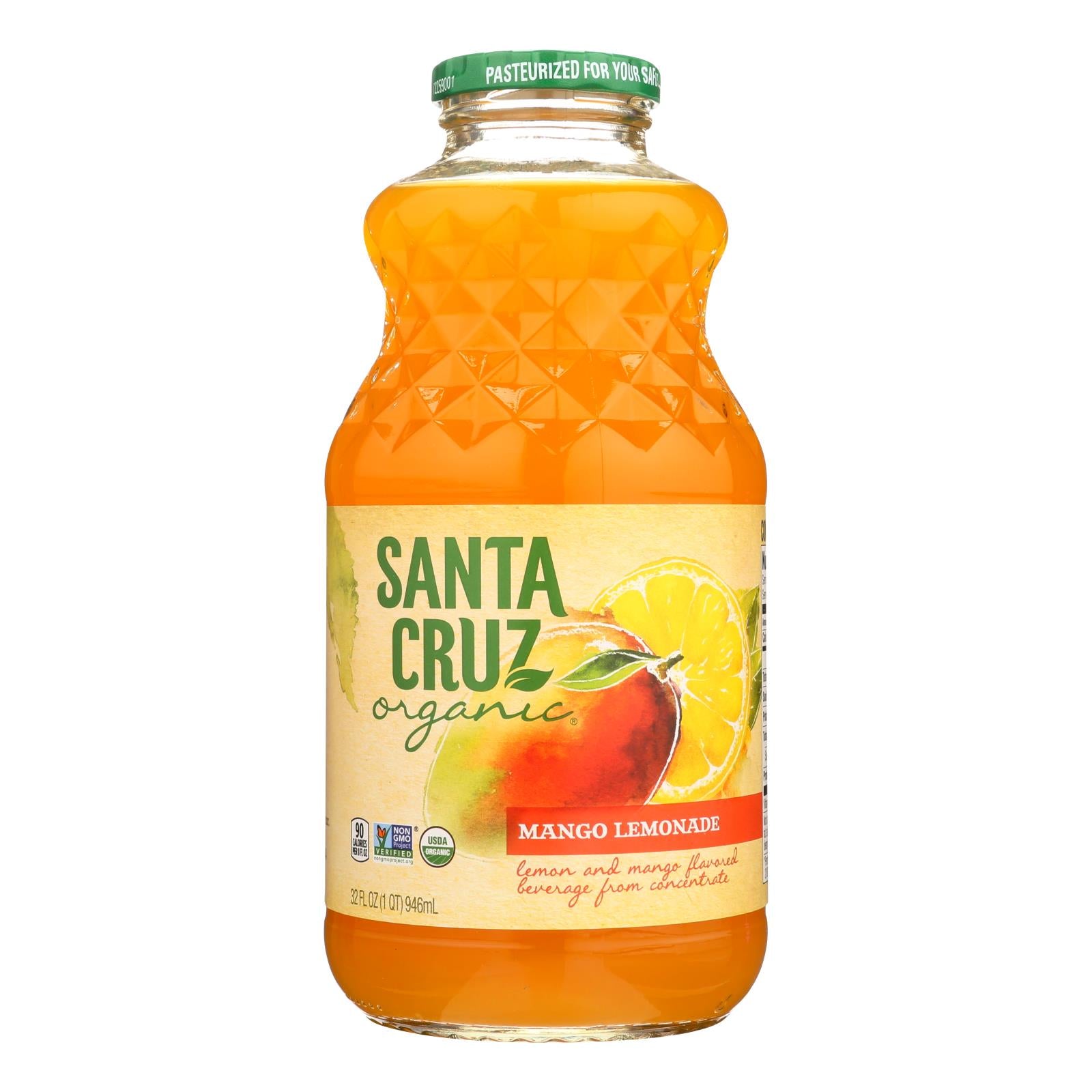Santa Cruz Organic Juice - Mango Lemonade - Case of 12 - 32 Fl oz.