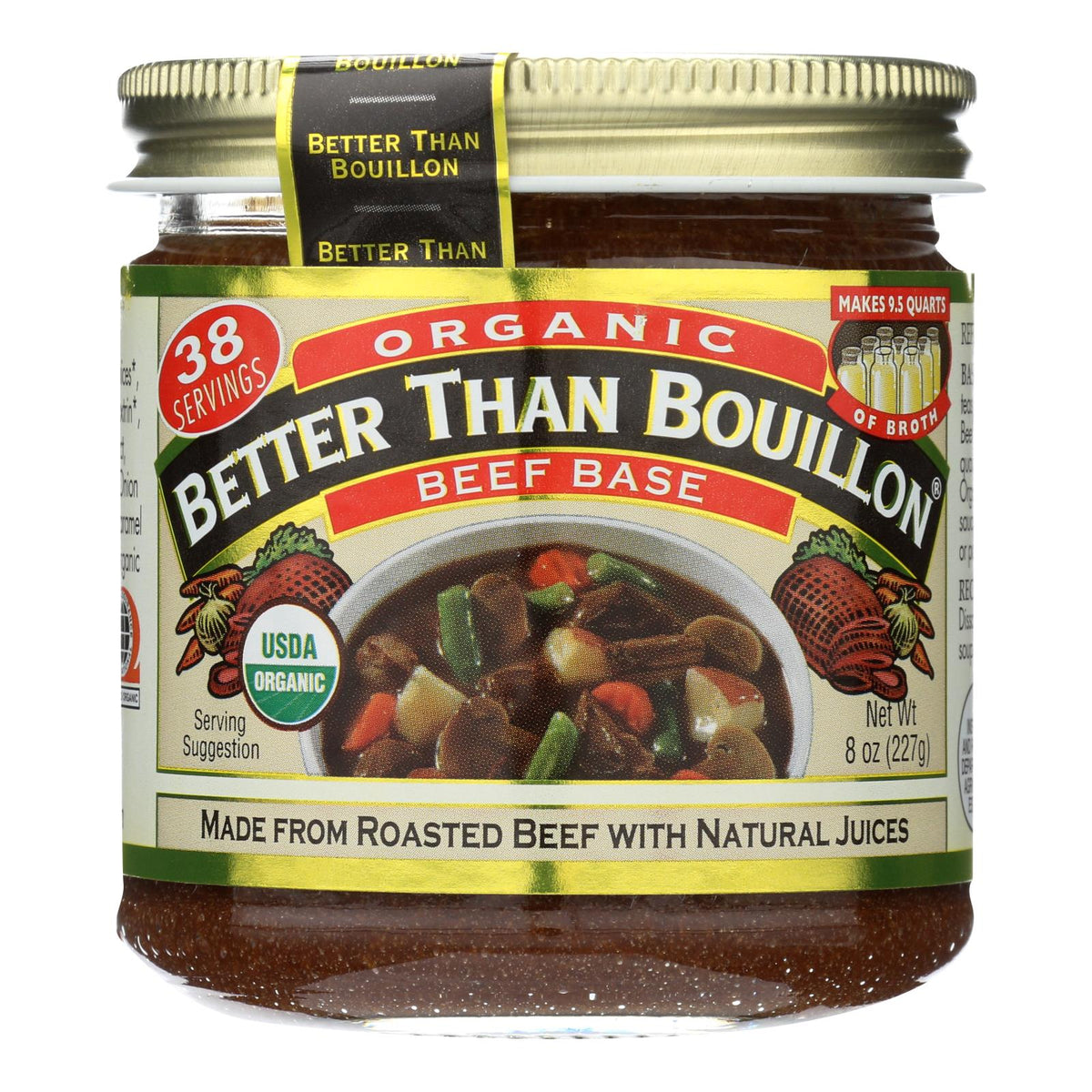 Better Than Bouillon Organic Seasoned - Beef Base - Case of 6 - 8 oz.