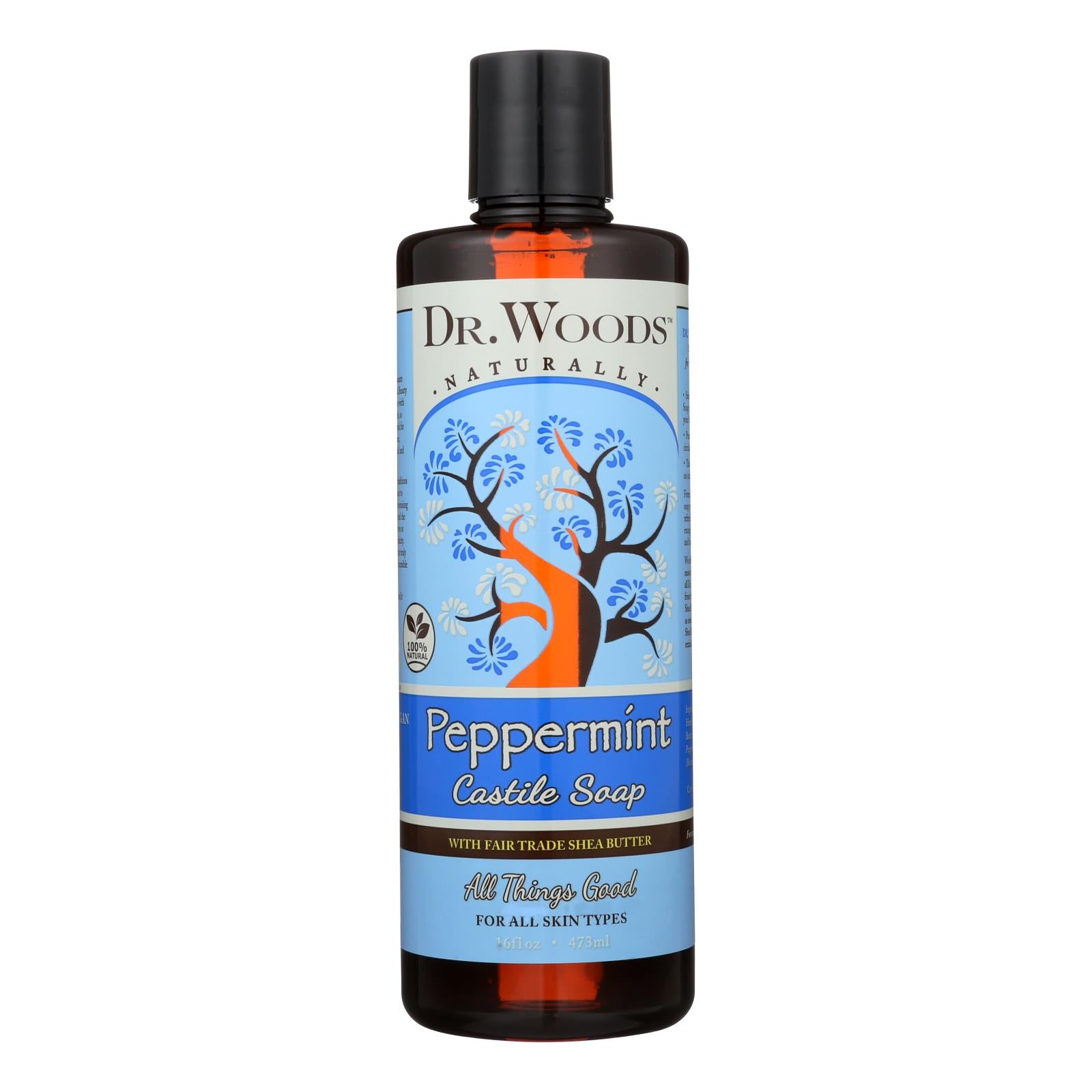 Dr. Woods Shea Vision Pure Castile Soap Peppermint with Organic Shea Butter - 16 fl oz