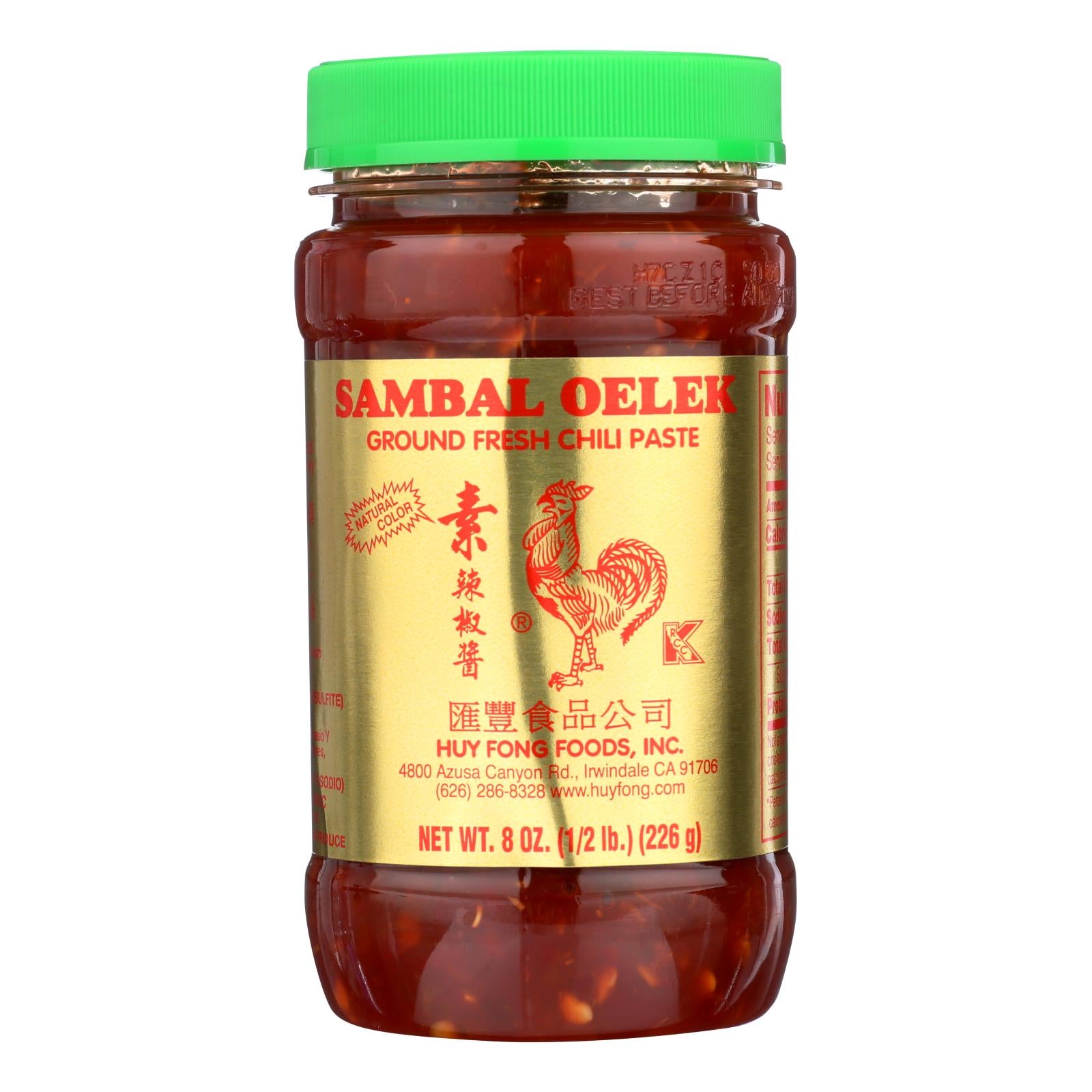 Huy Fong Fresh Chili Paste - Sambal - Case of 24 - 8 oz.