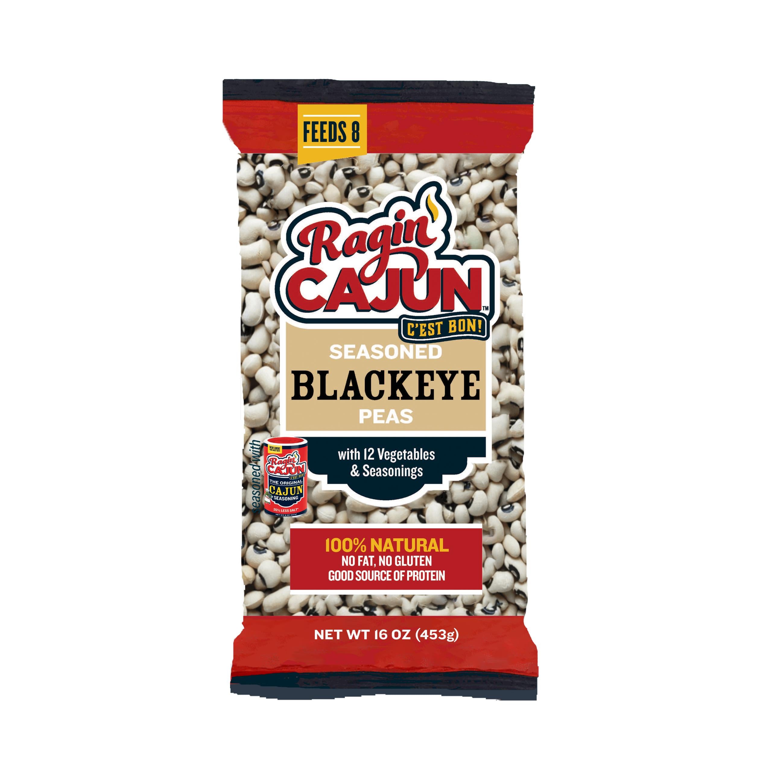 Ragin' Cajun Seasoned Blackeye Peas 16 oz - Case of 12