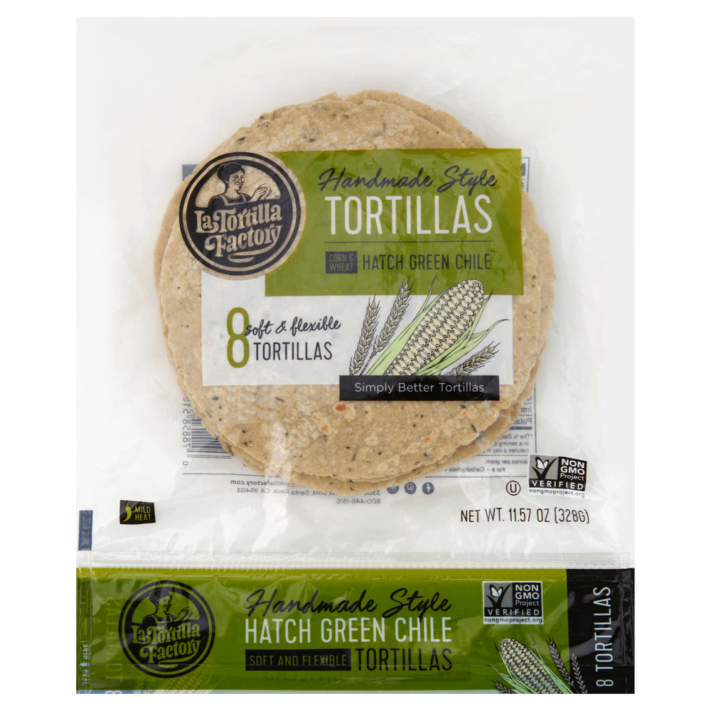 La Tortilla Factory - Tort Corn Grn Chili Handm - CS of 12-8 CT