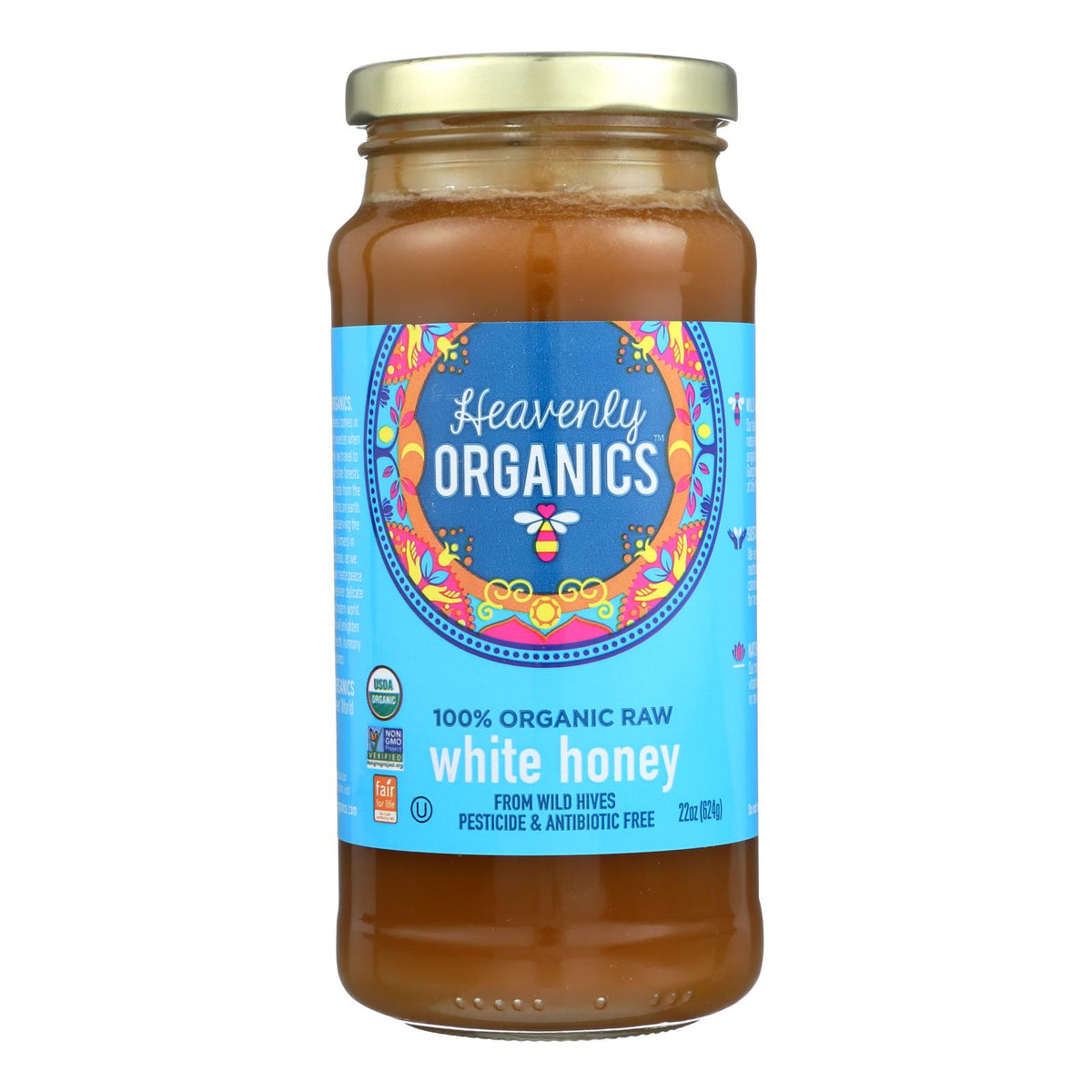 Heavenly Organics Honey - White - Case of 6 - 22 oz.