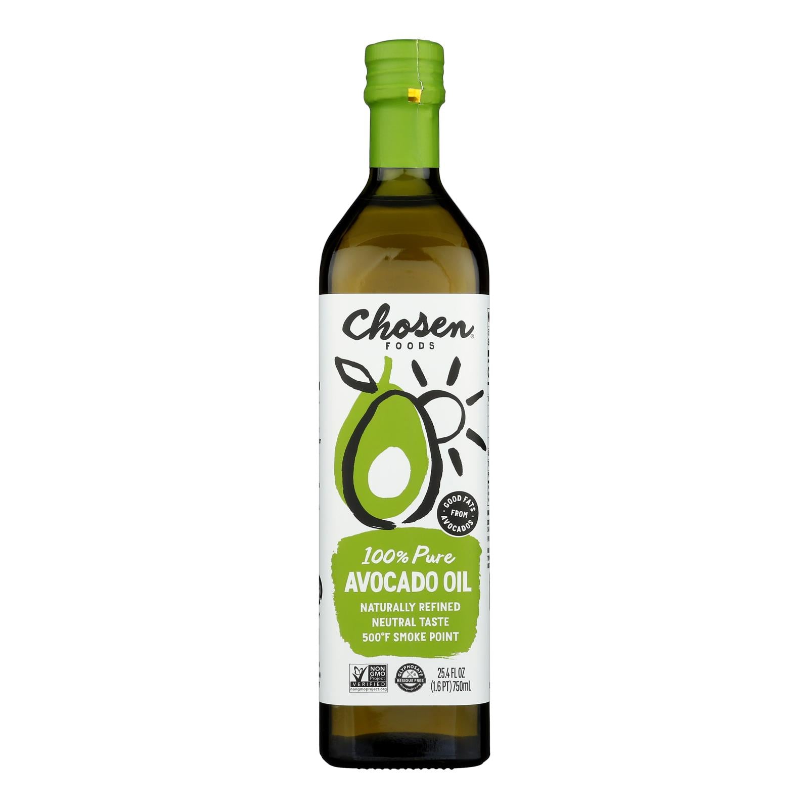 Chosen Foods 100% Pure Avocado Oil - Case of 6 - 25.4 FZ