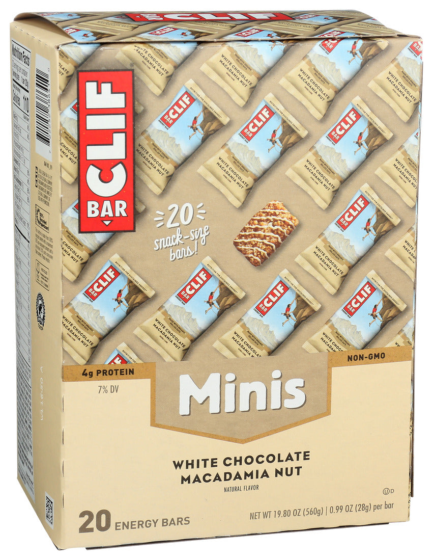 Clif Bar Minis White Chocolate Macadamia Nut Energy Bars  20 - 0.99 oz ea - Case of 4