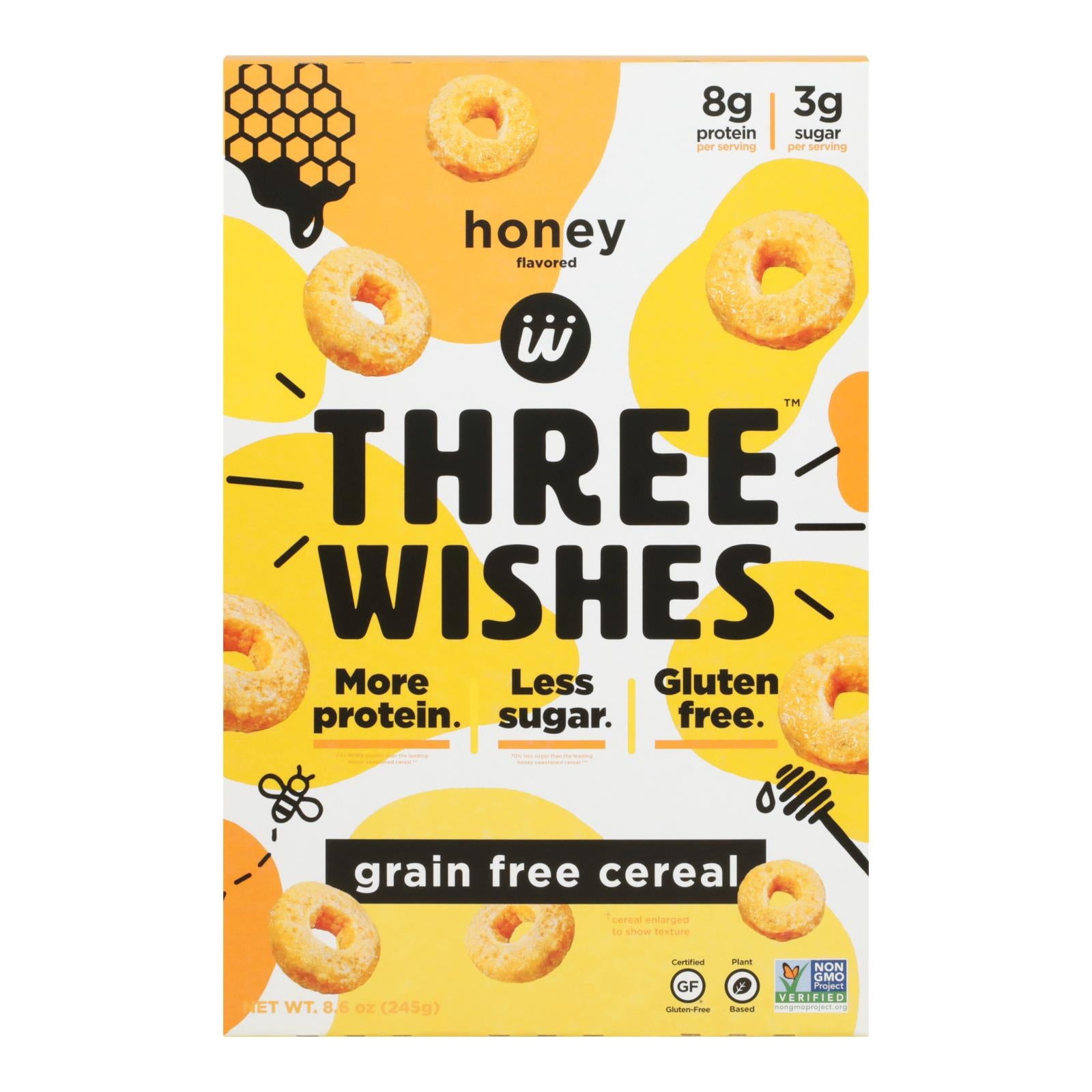 Three Wishes - Cereal Honey Gluten Free - Case of 6-8.6 OZ