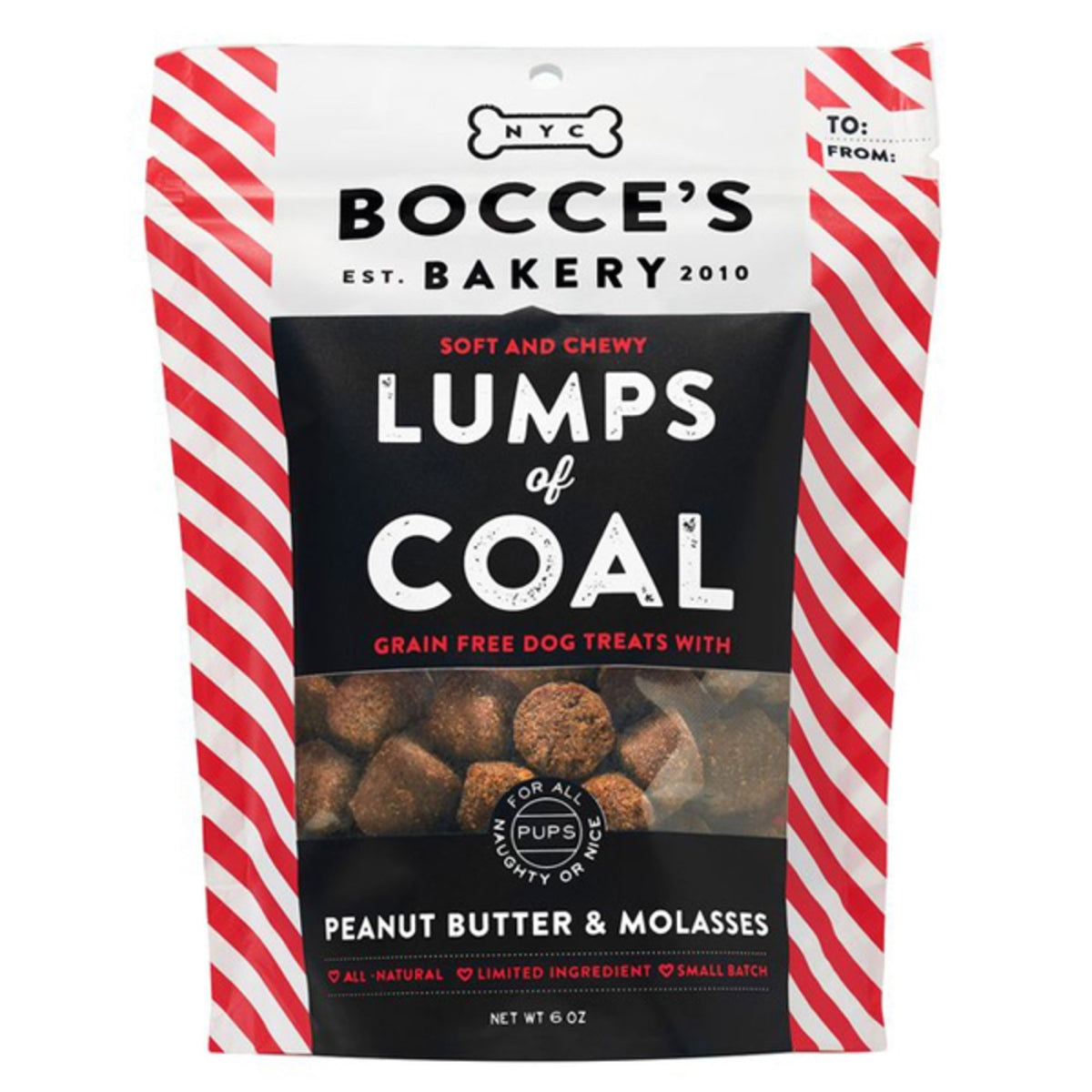 Bocce's Bakery - Dog Treat Lumps Of Coal - CS of 12-6 OZ
