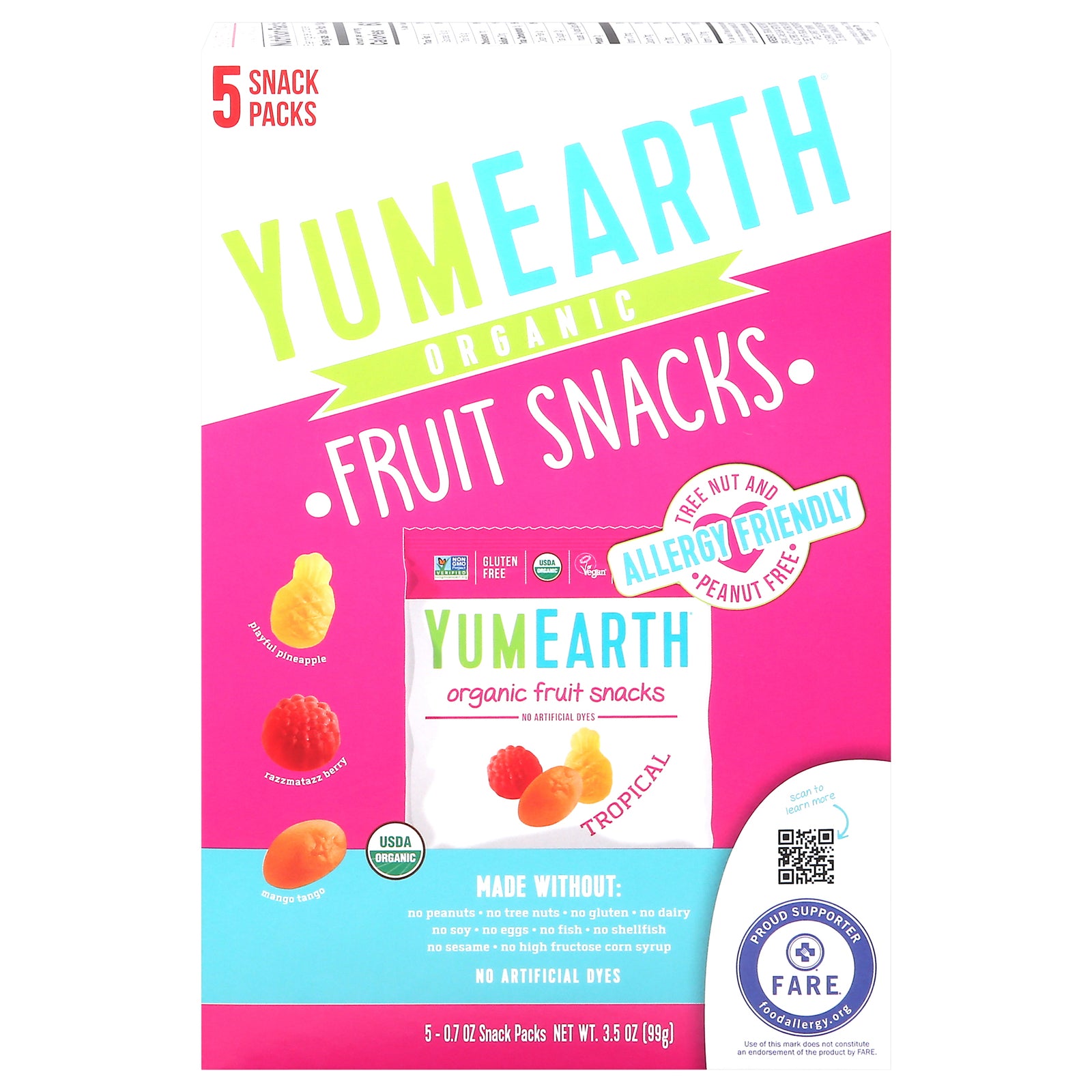 Yumearth - Fruit Snk Og2 Tropical - CS of 6-3.5 OZ
