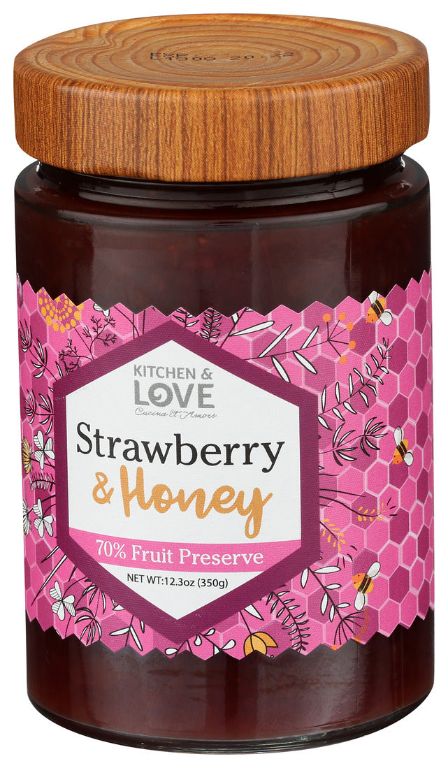 Kitchen & Love - Prsrvs Strwbry Honey - CS of 6-12.3 OZ
